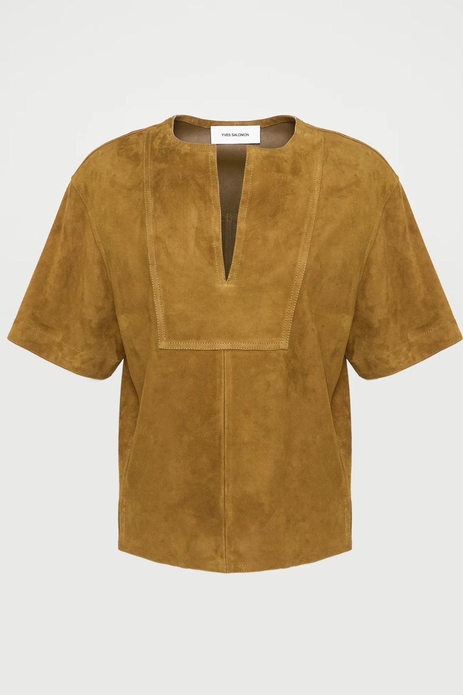 Leather Top with V-Neck