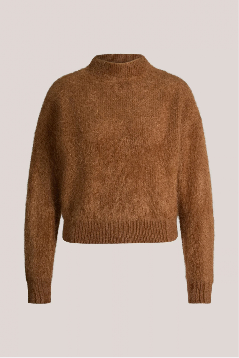 Brushed Cashmere Turtleneck Sweater in Caramel
