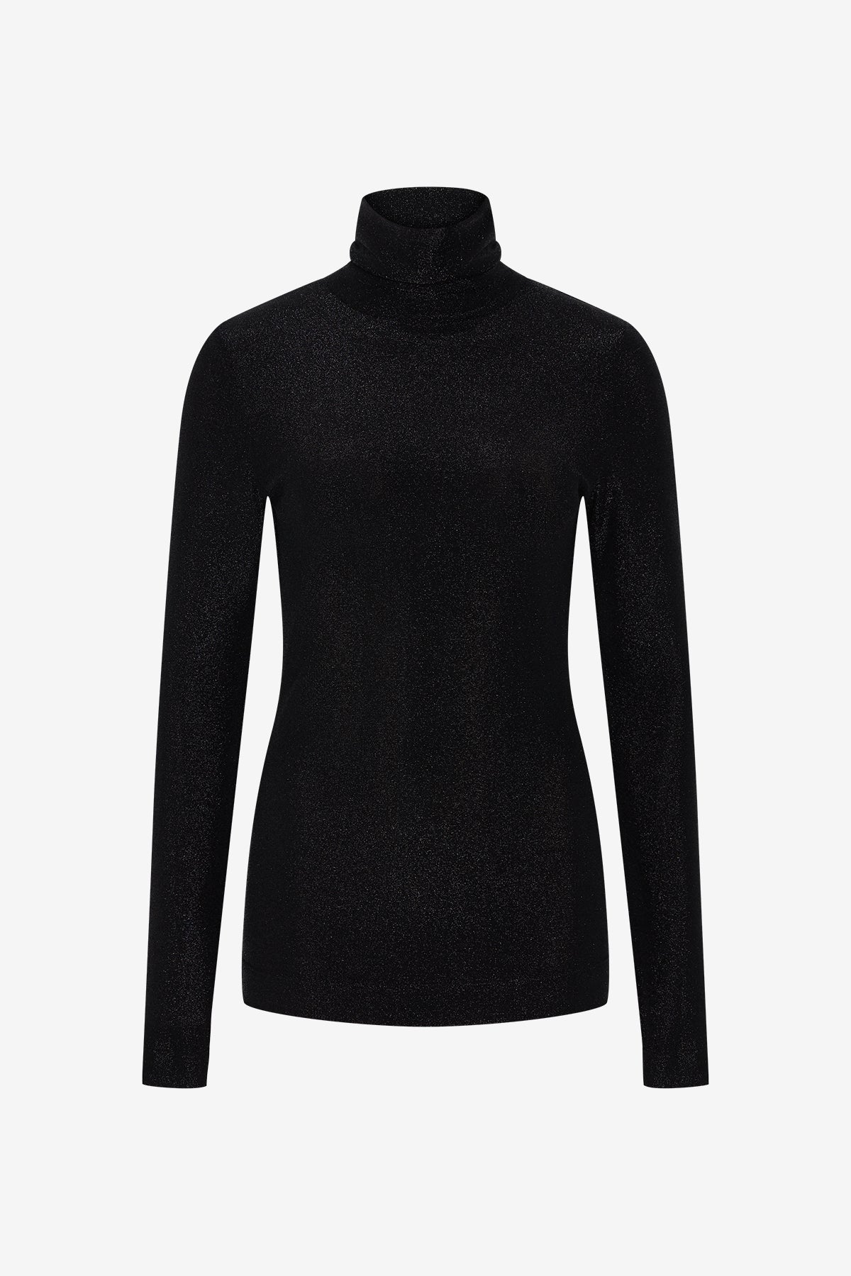 Shiny Sweater with Stand-Up Collar