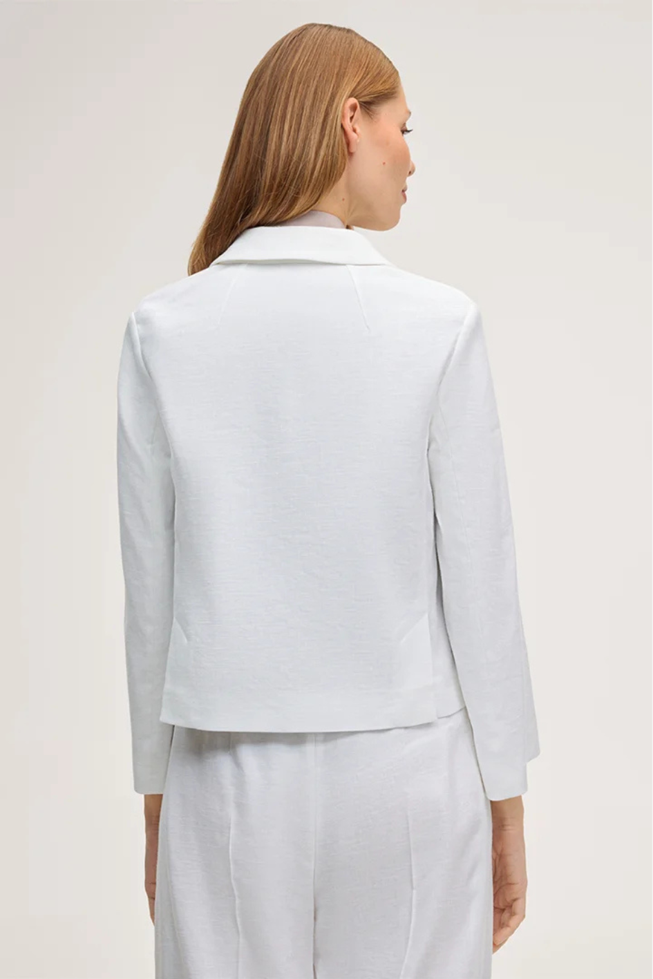 Ecru crêpe Blazer Jacket