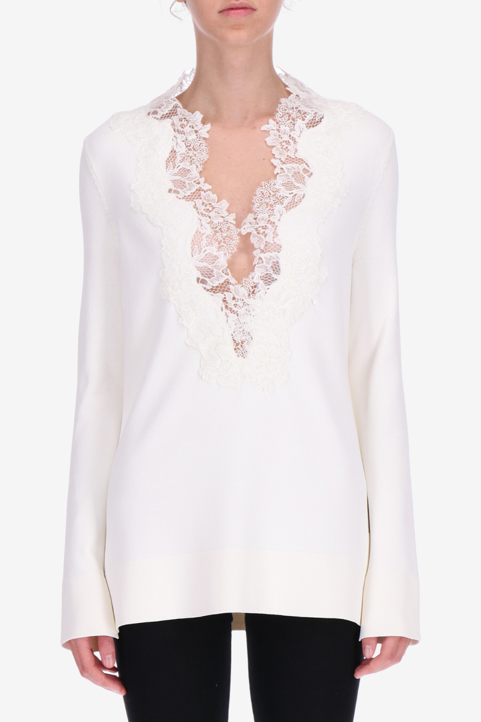 Long Sleeve Blouse with V-Neck