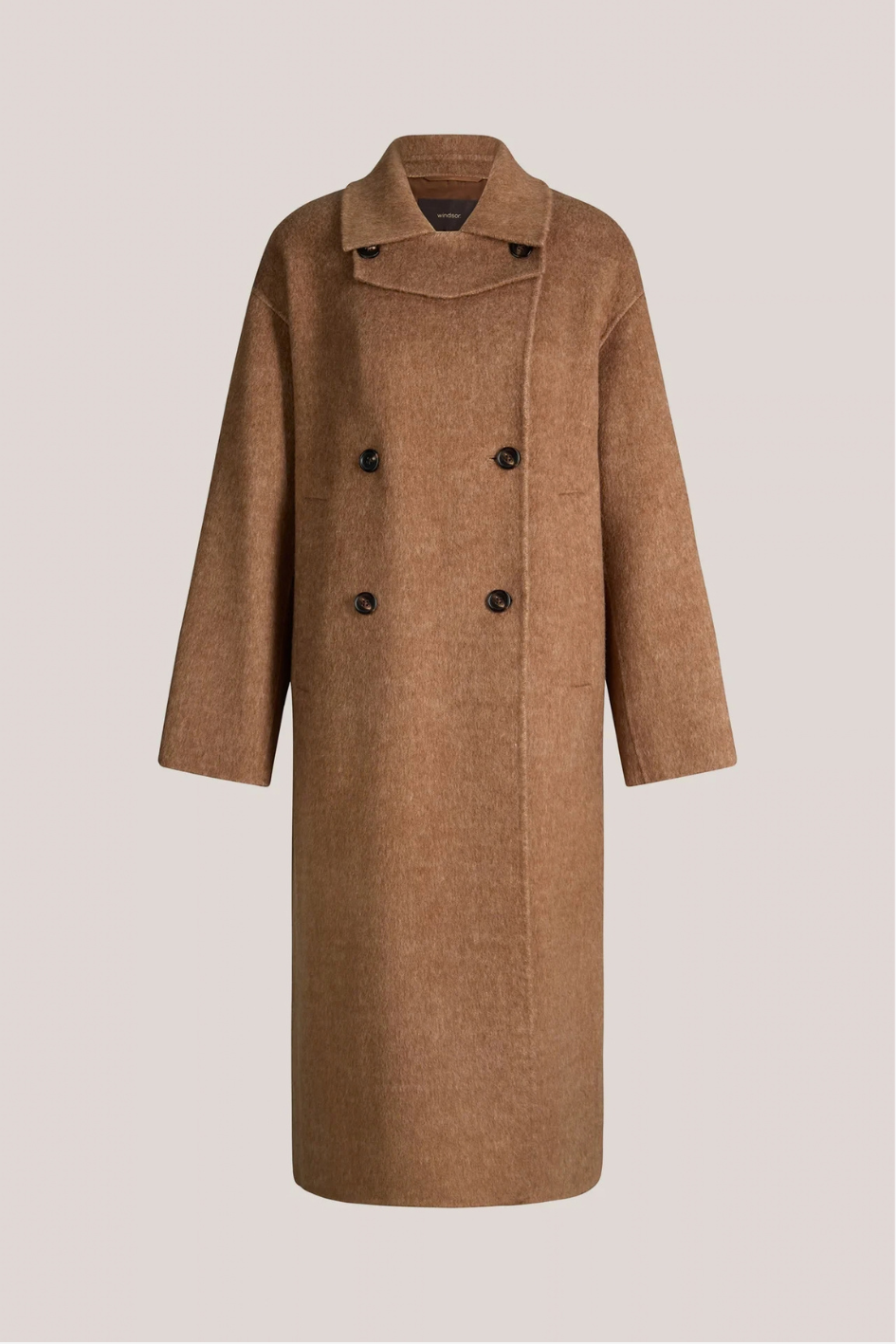 Brushed-Double-Wollmix-Coat in Caramel