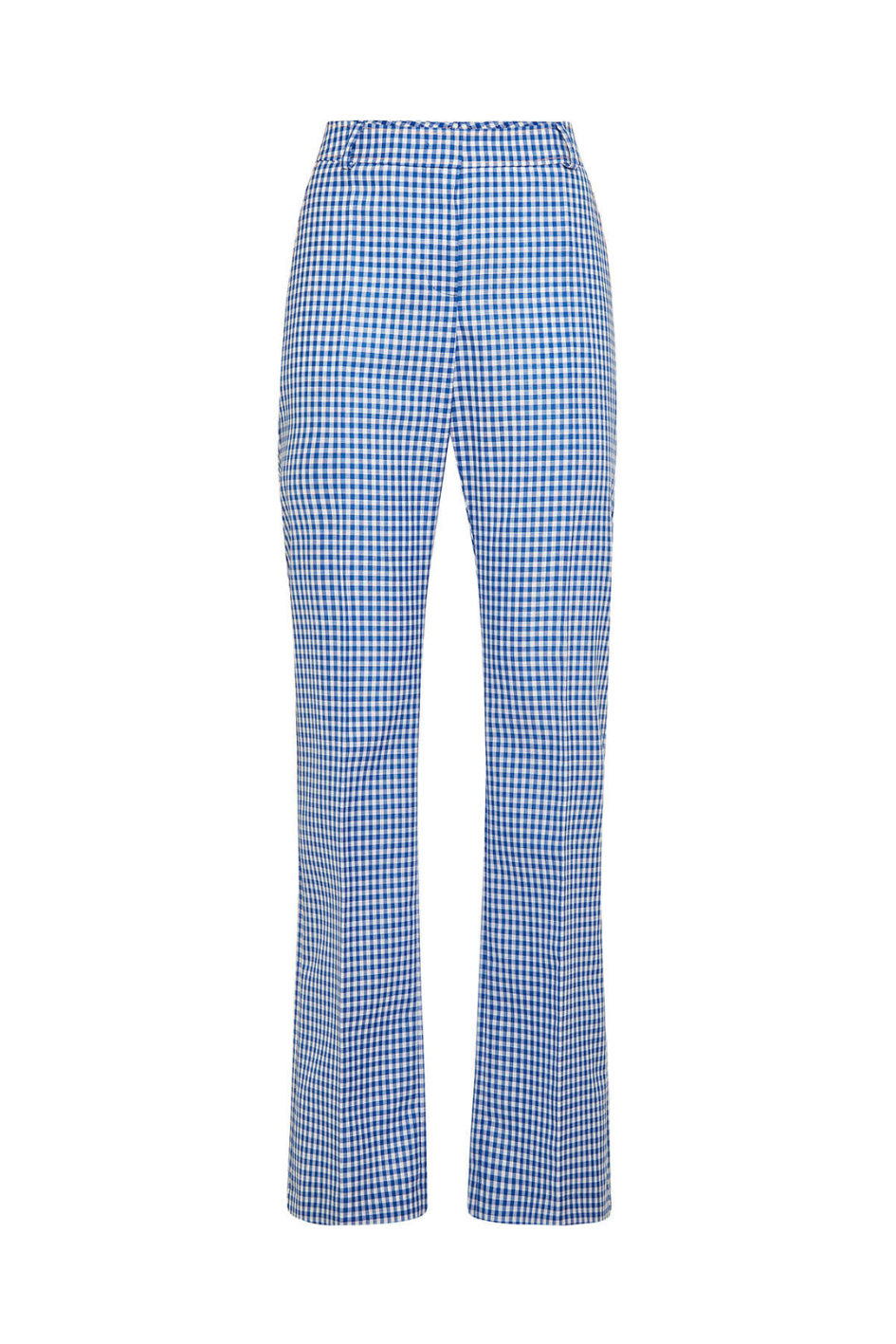Long slightly flared Vichy Check Trousers