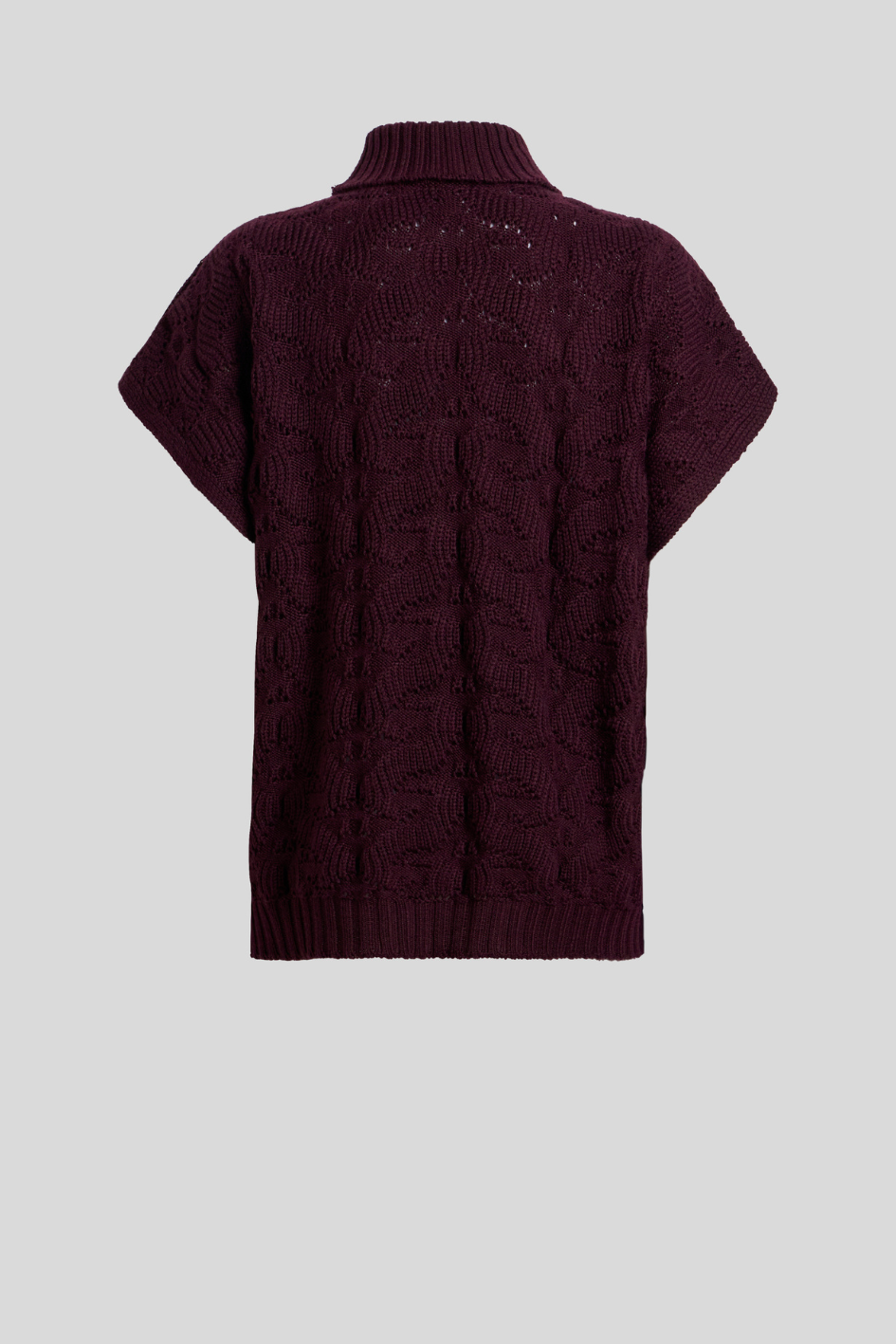 Burgundy Cable Knit Turtleneck Sweater