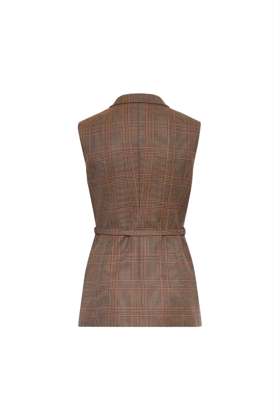 Glen Check Vest with Belt