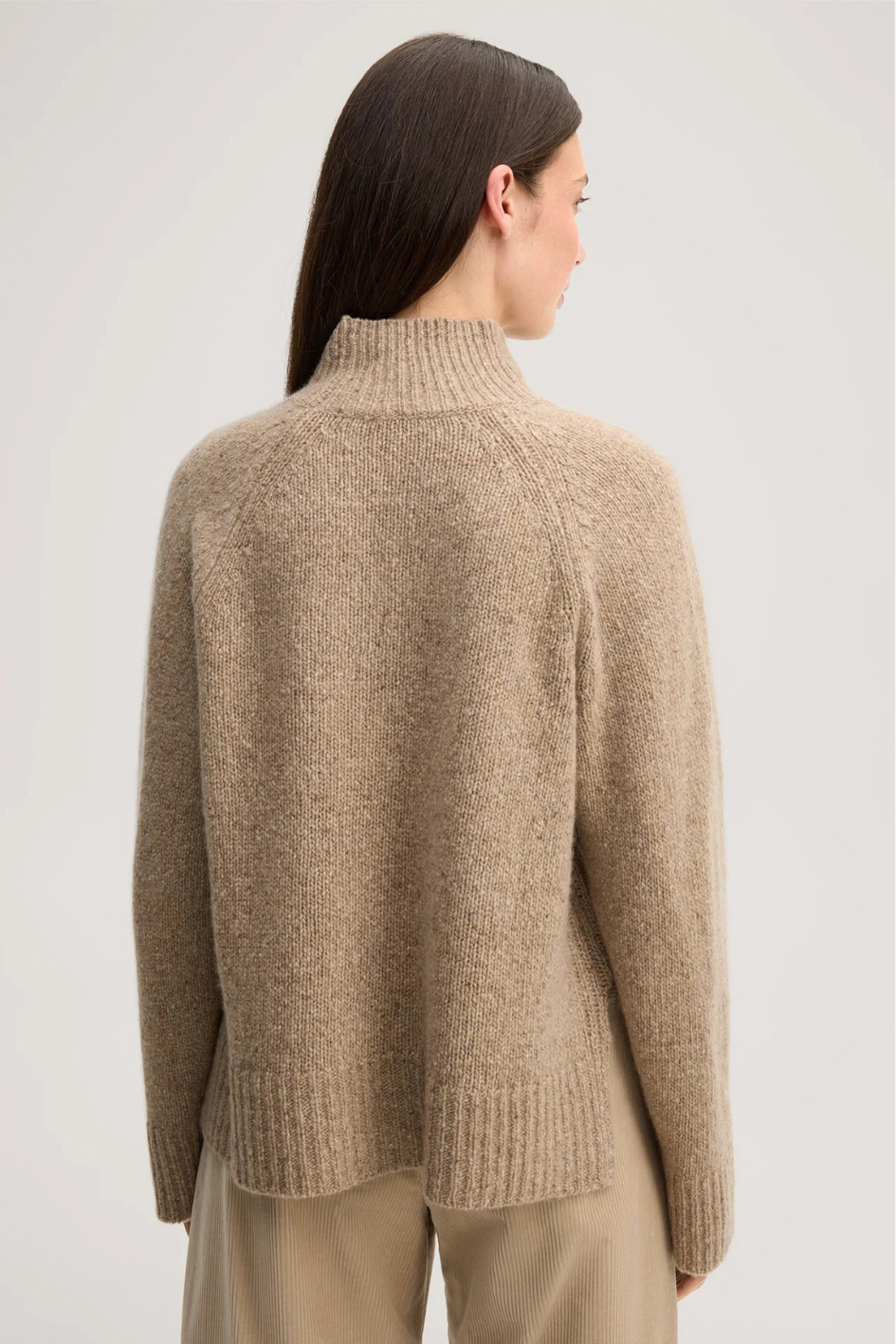 Beige Tweed-Cashmere-Sweater