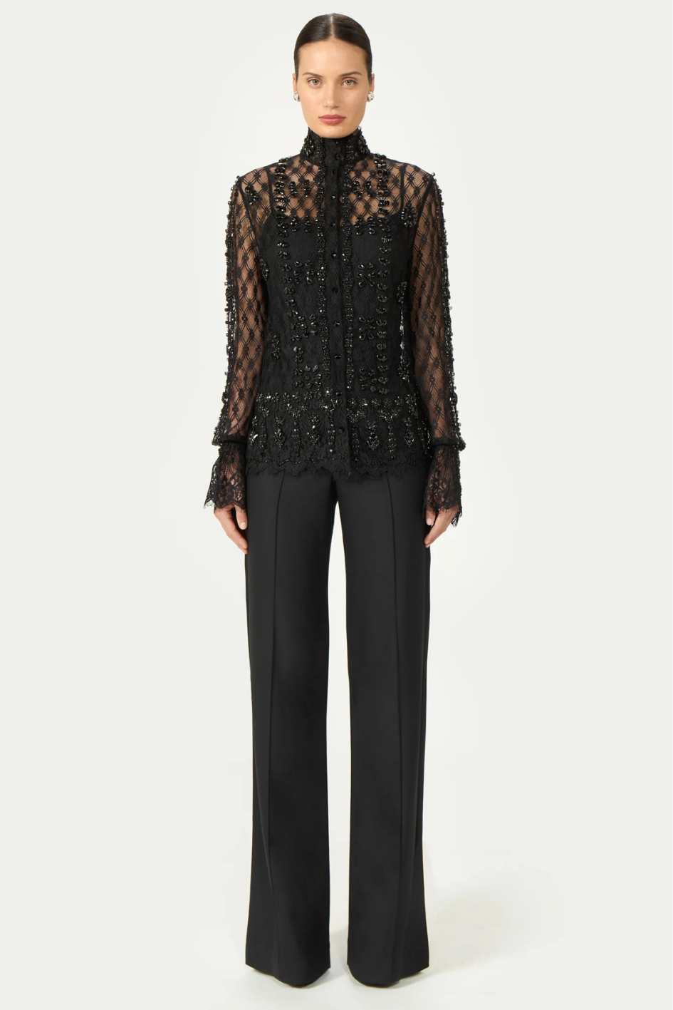 Lilou Beaded French Lace Shirt