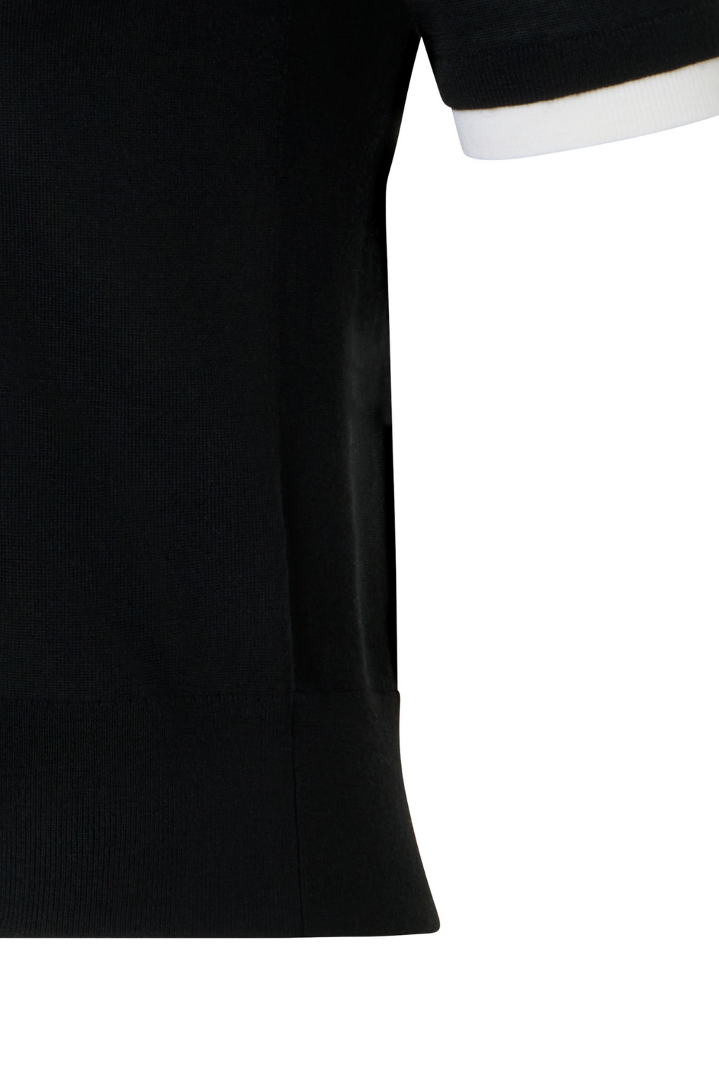 Short-Sleeve Cool Wool Knit Sweater with Trompe l’Oeil Layering