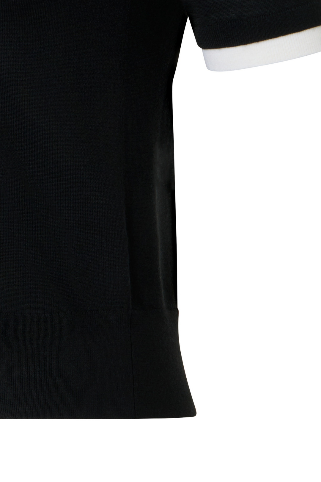 Short-Sleeve Cool Wool Knit Sweater with Trompe l’Oeil Layering