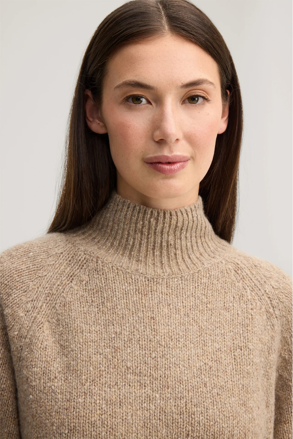 Beige Tweed-Cashmere-Sweater