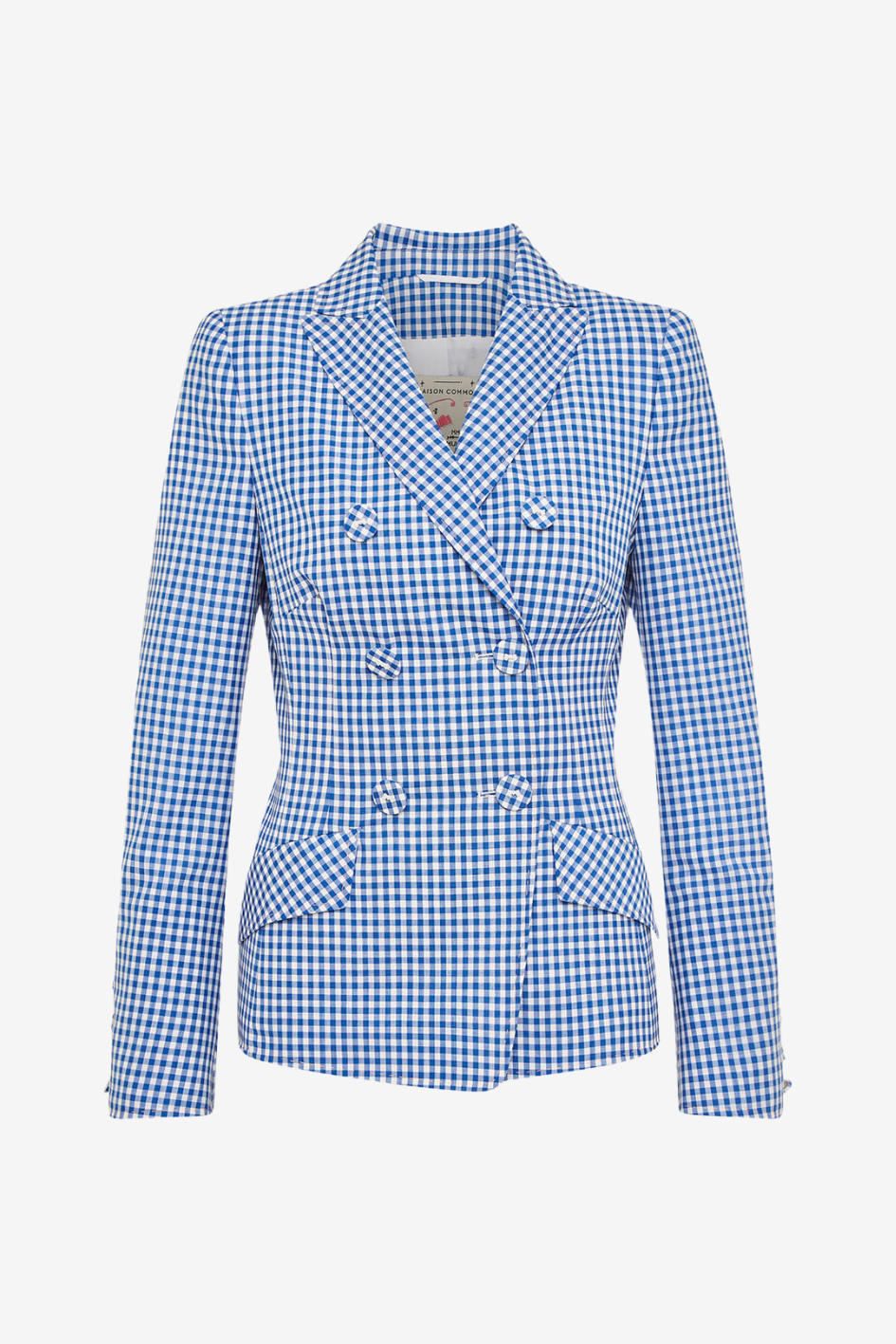Double-Breasted Blazer in Vichy Check
