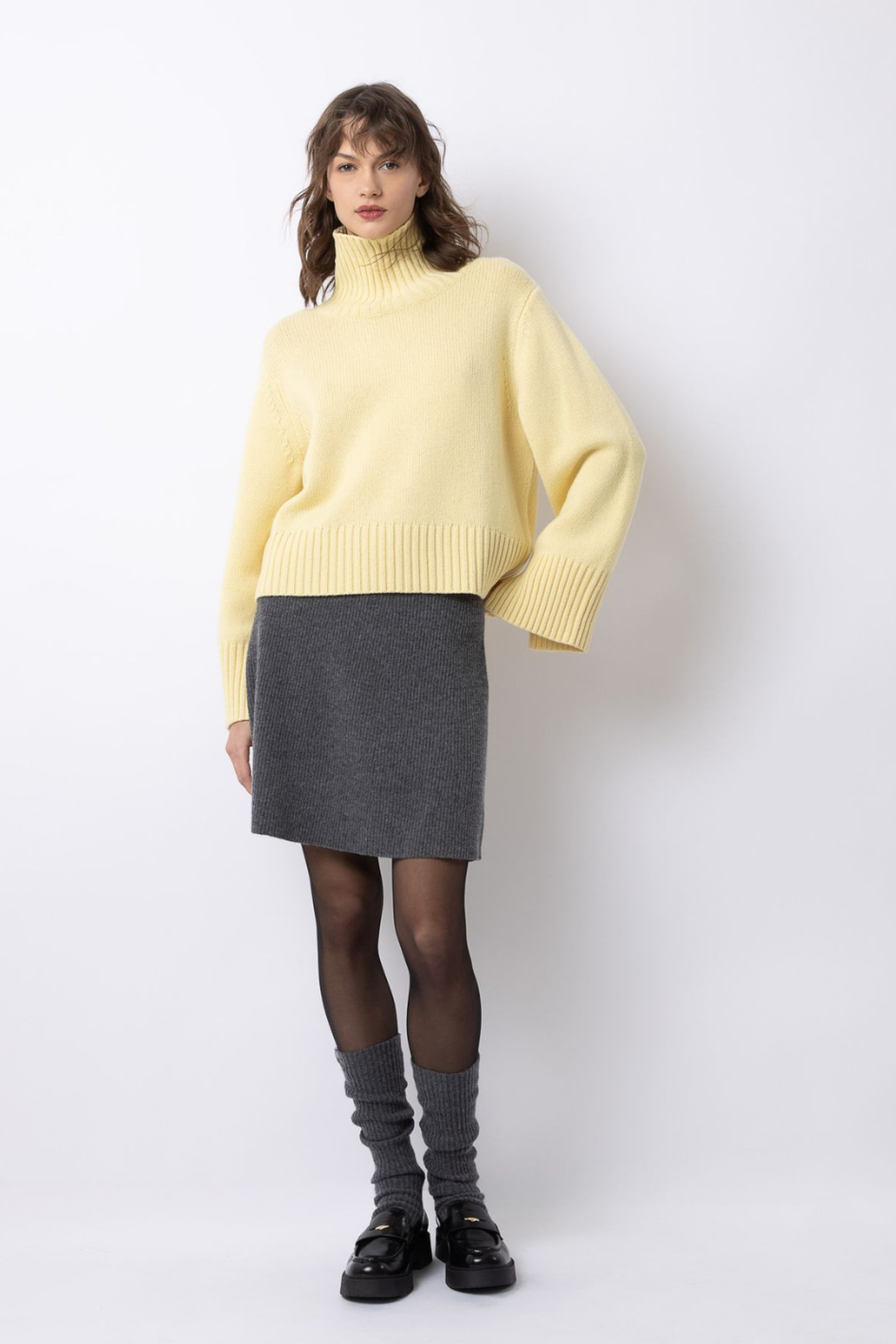 Turtleneck Sweater with Split Cuffs