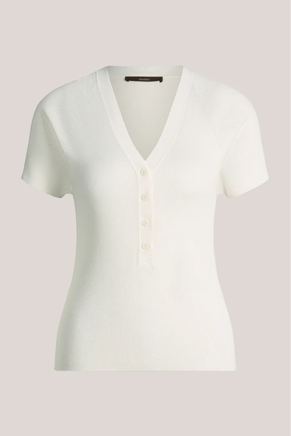 Silk-cotton T-shirt with a ribbed Look