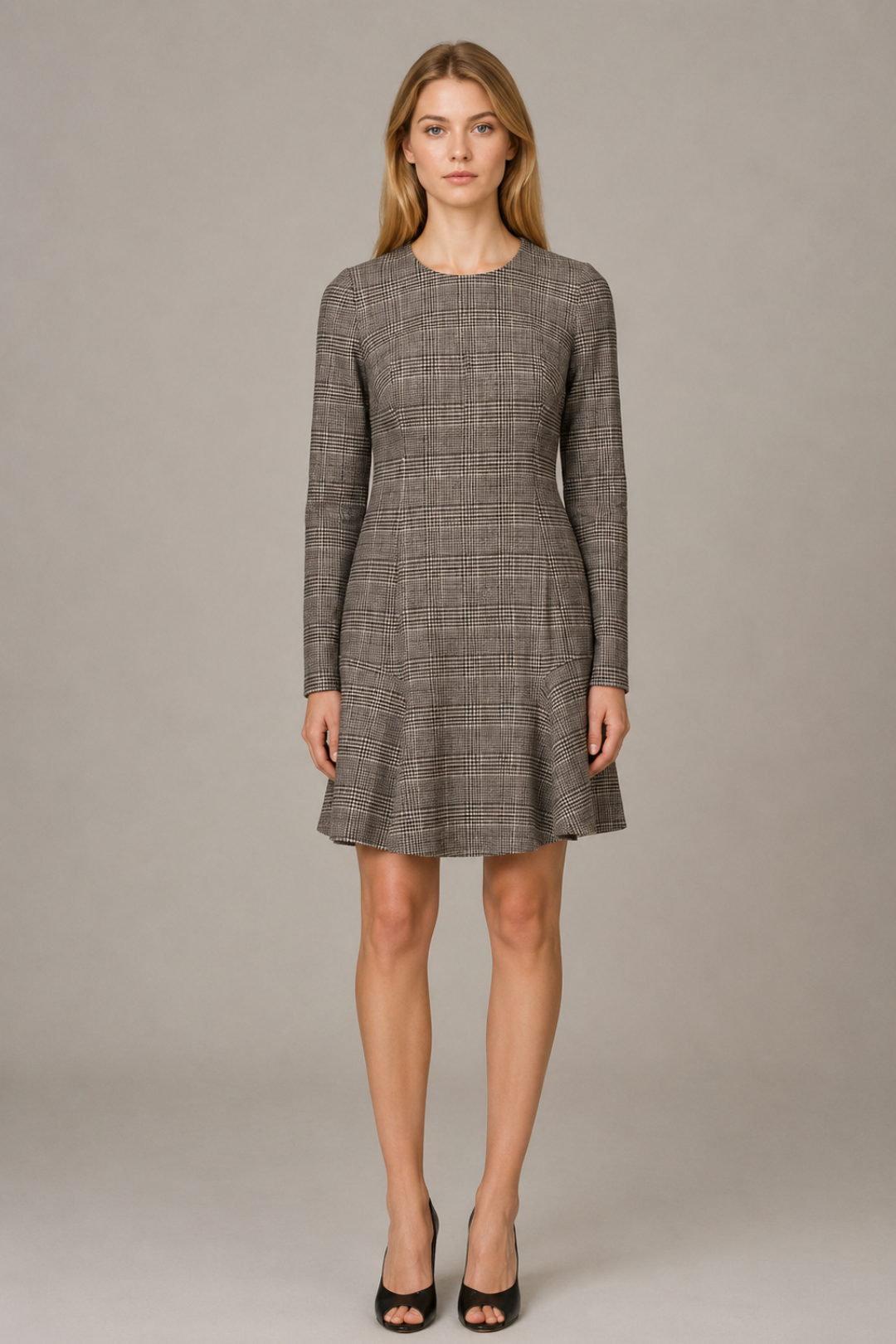 Glen Check Fit & Flare Dress