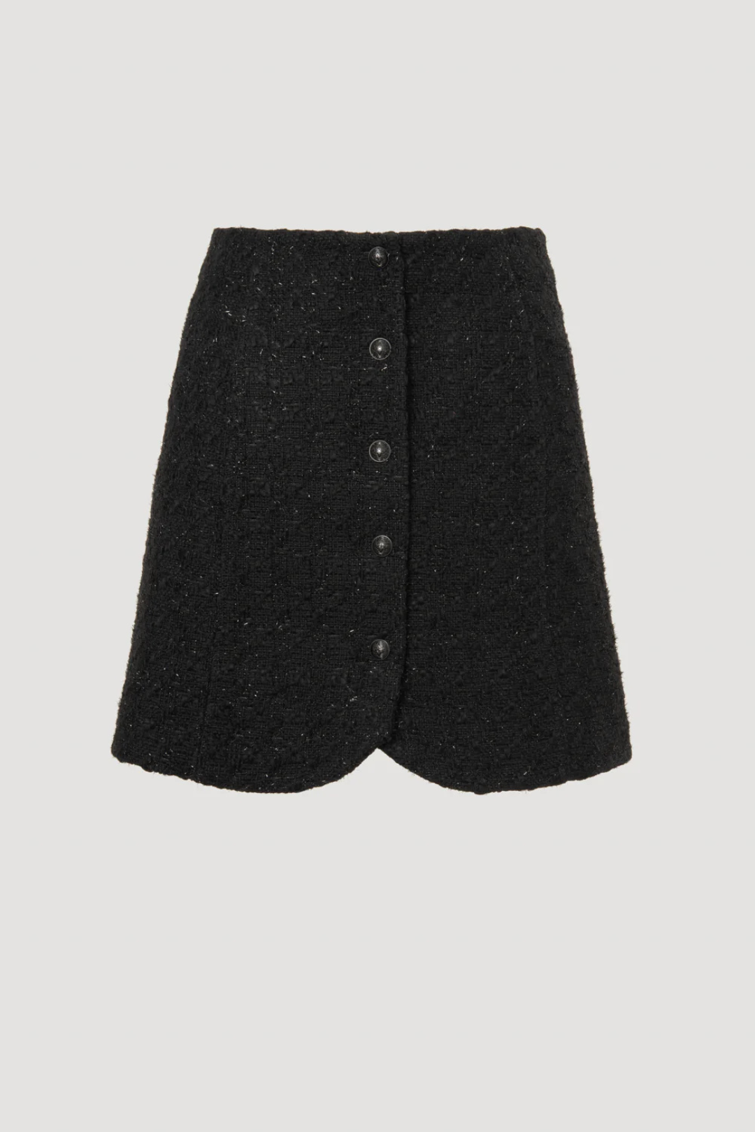 Buttoned Tweed Pencil Skirt