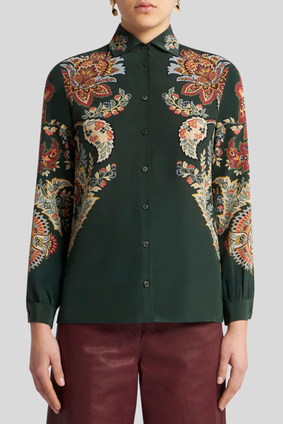 Silk Blouse with Paisley Pattern