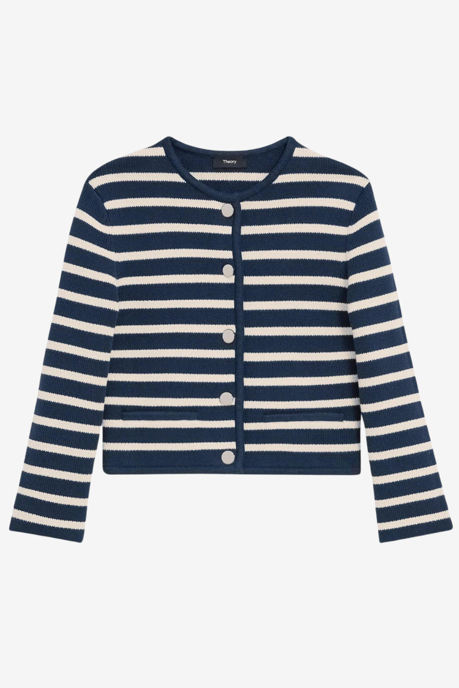 Striped Cropped Jacket in Cotton Bouclé