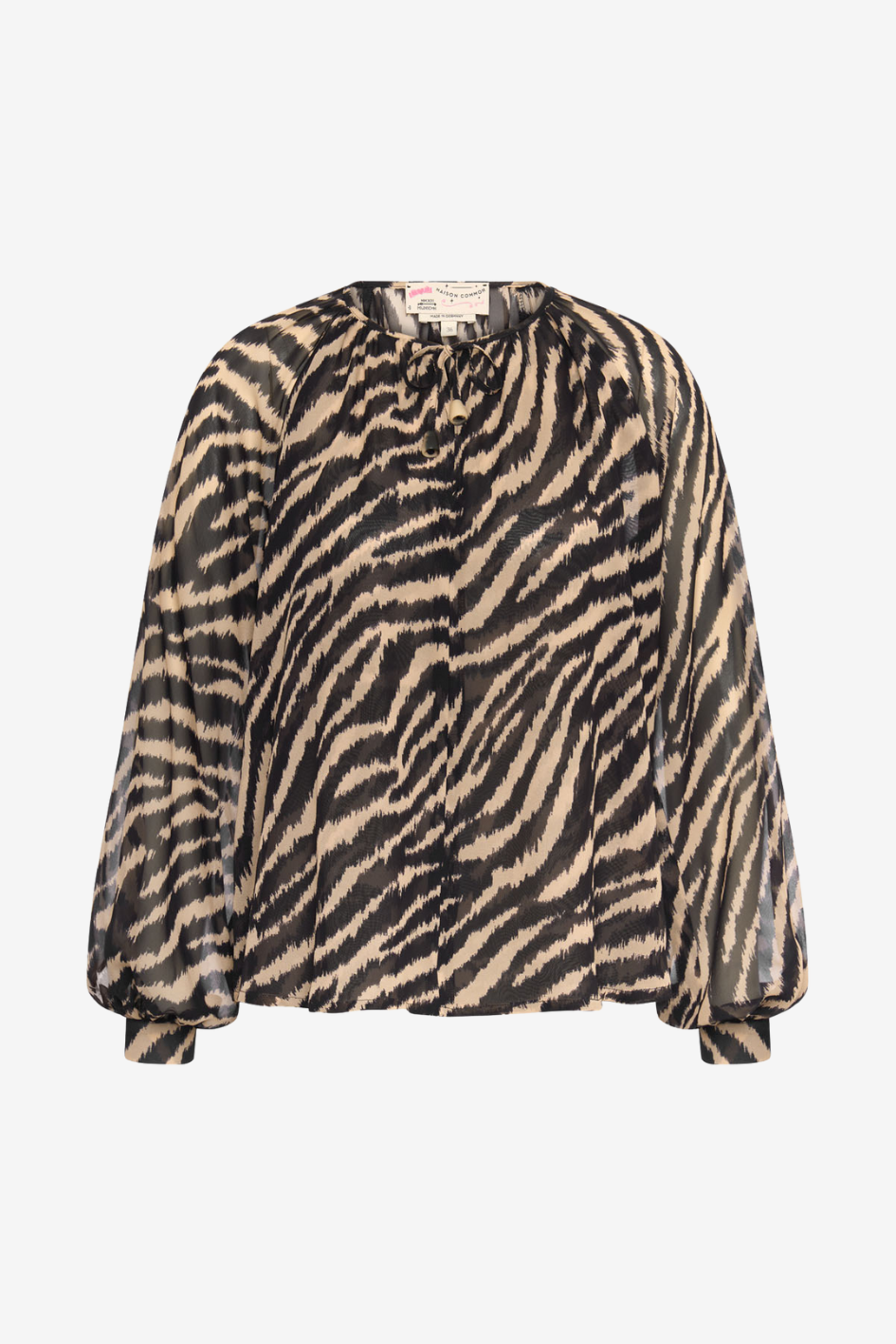 Silk Blouse with Zebra Print