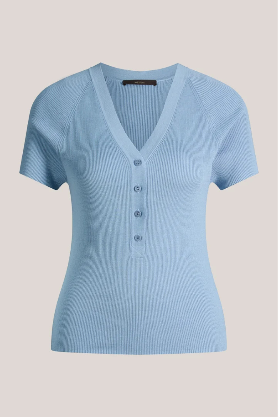 Silk-cotton T-shirt with a ribbed Look