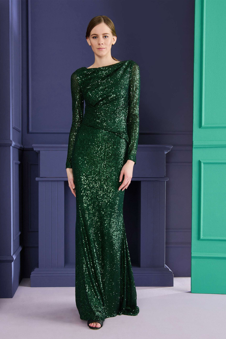 Long Dress in matrix micro sequin