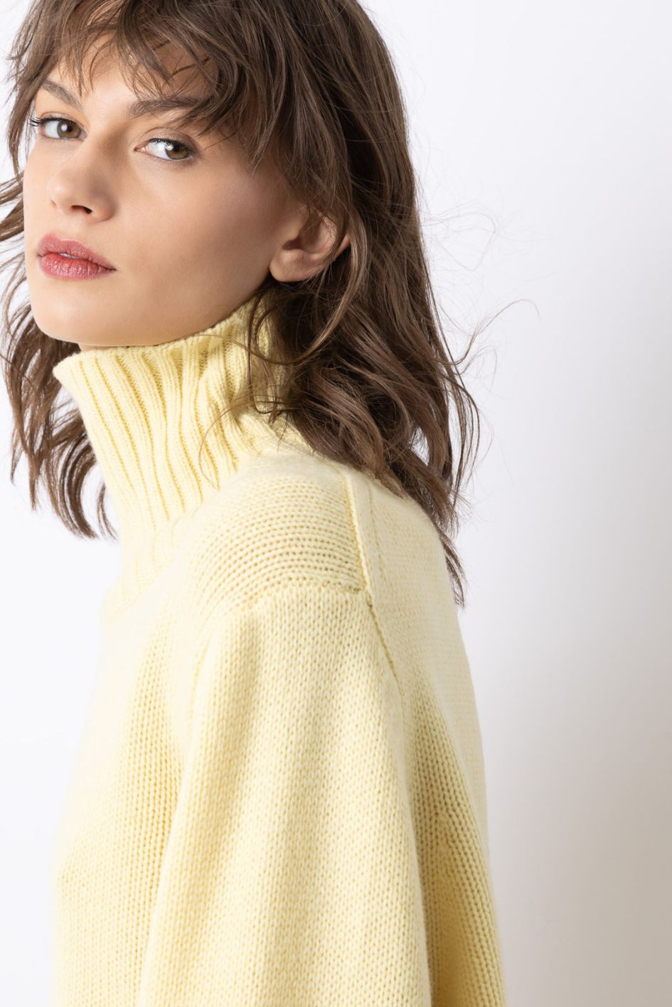 Turtleneck Sweater with Split Cuffs