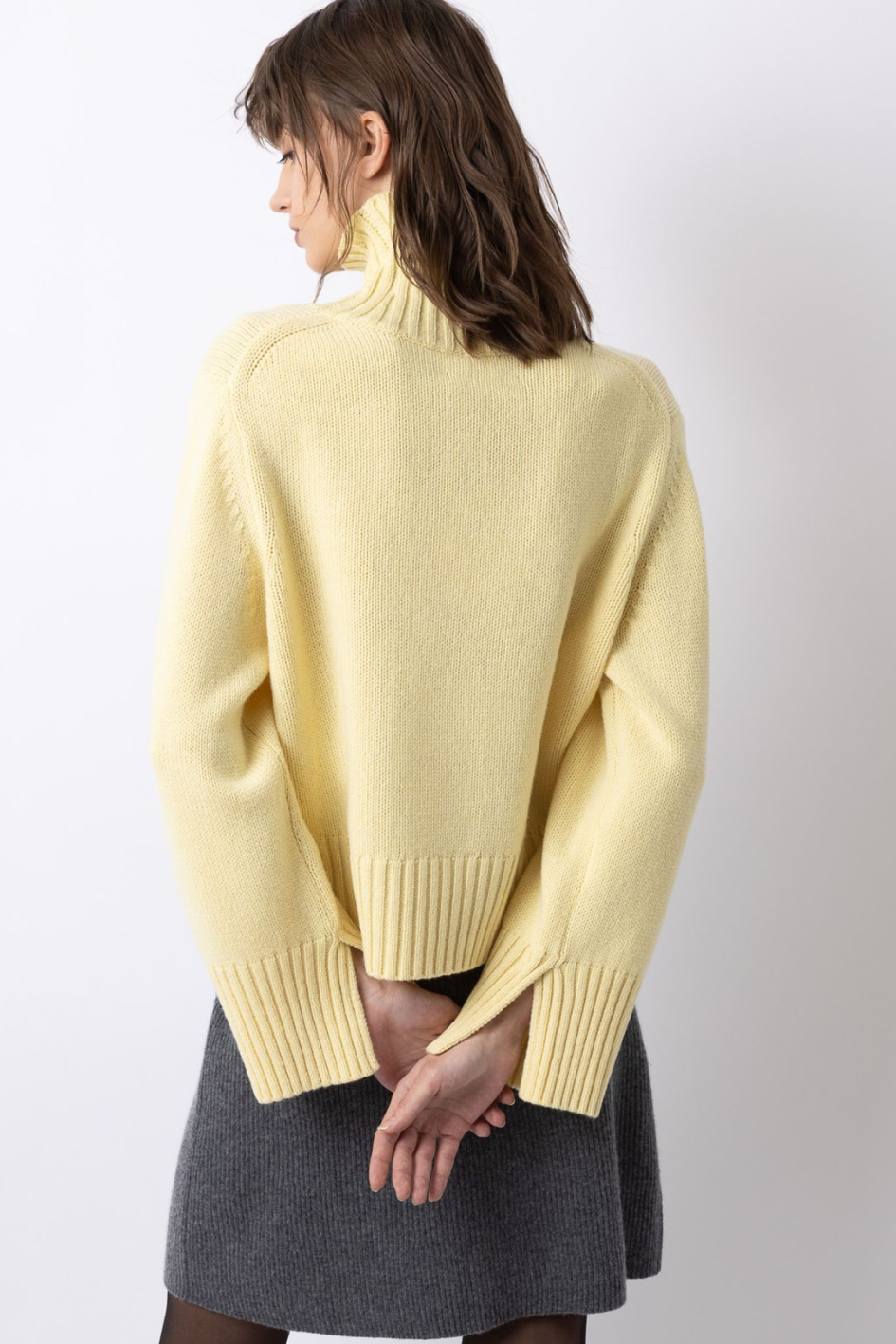 Turtleneck Sweater with Split Cuffs