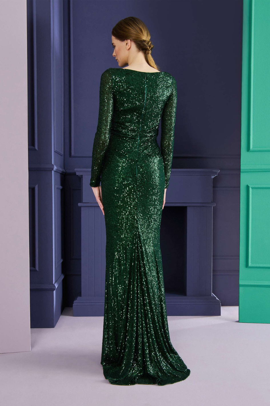 Long Dress in matrix micro sequin