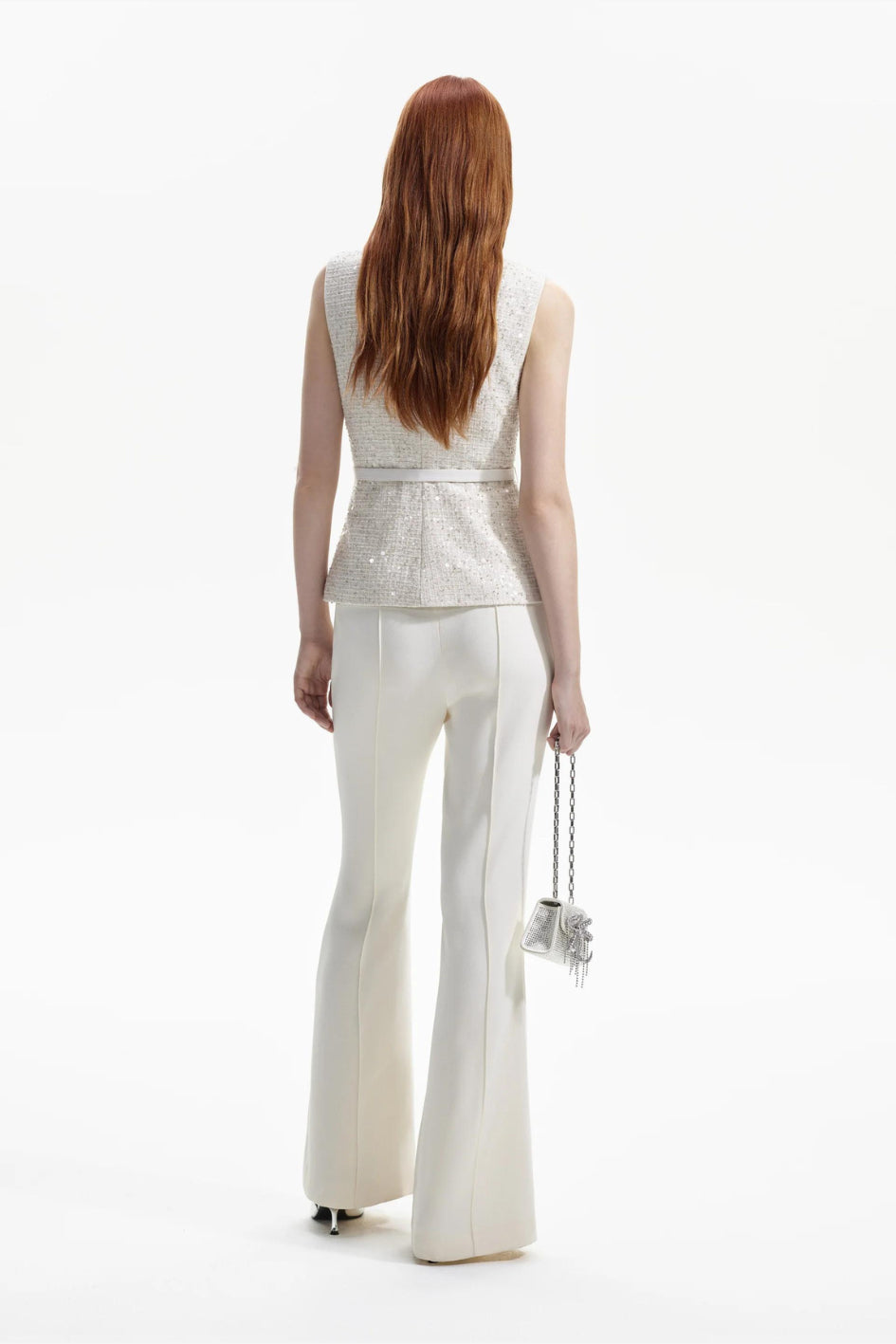 Cream Sequin Boucle Jumpsuit