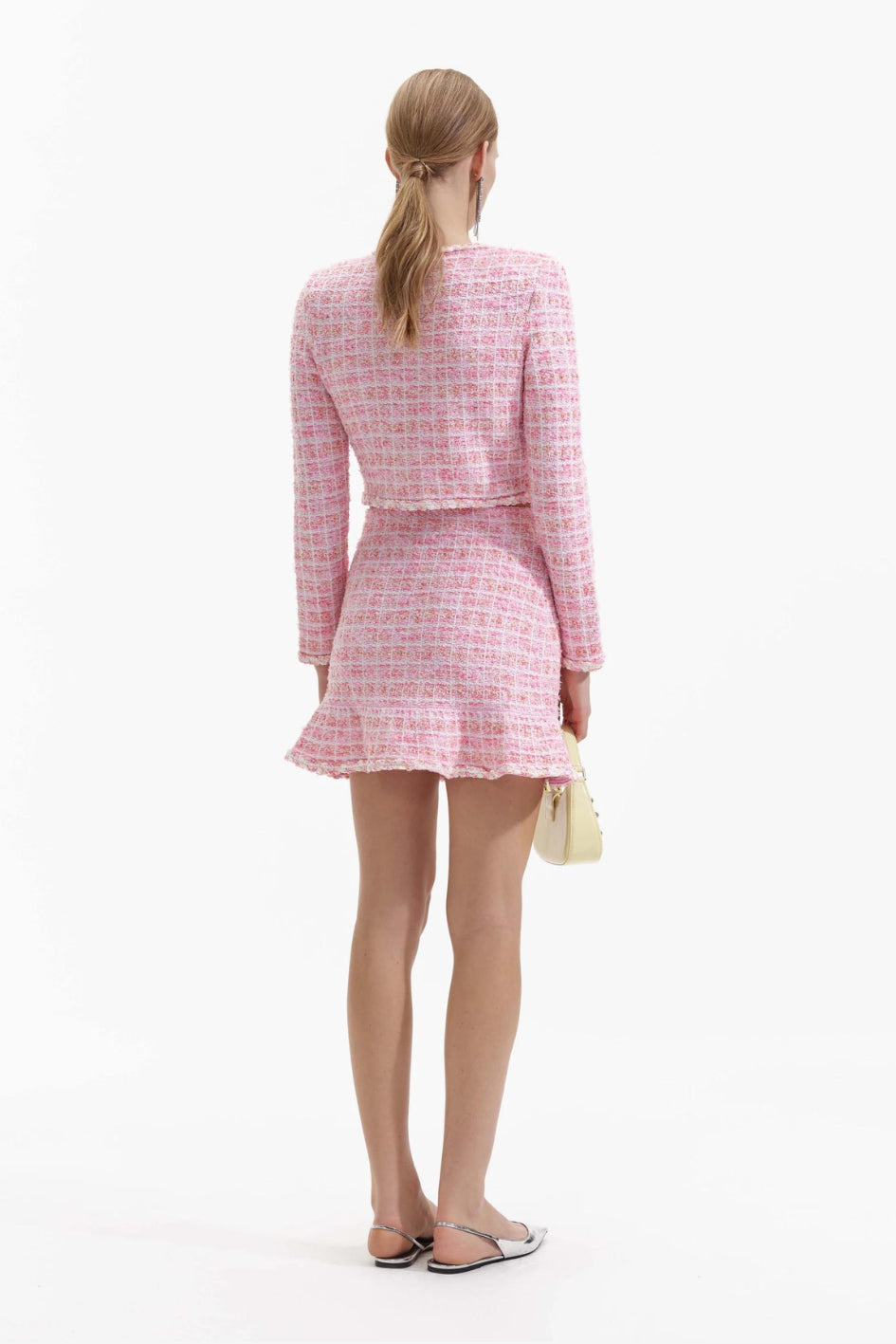 Pink Check Knit Skirt