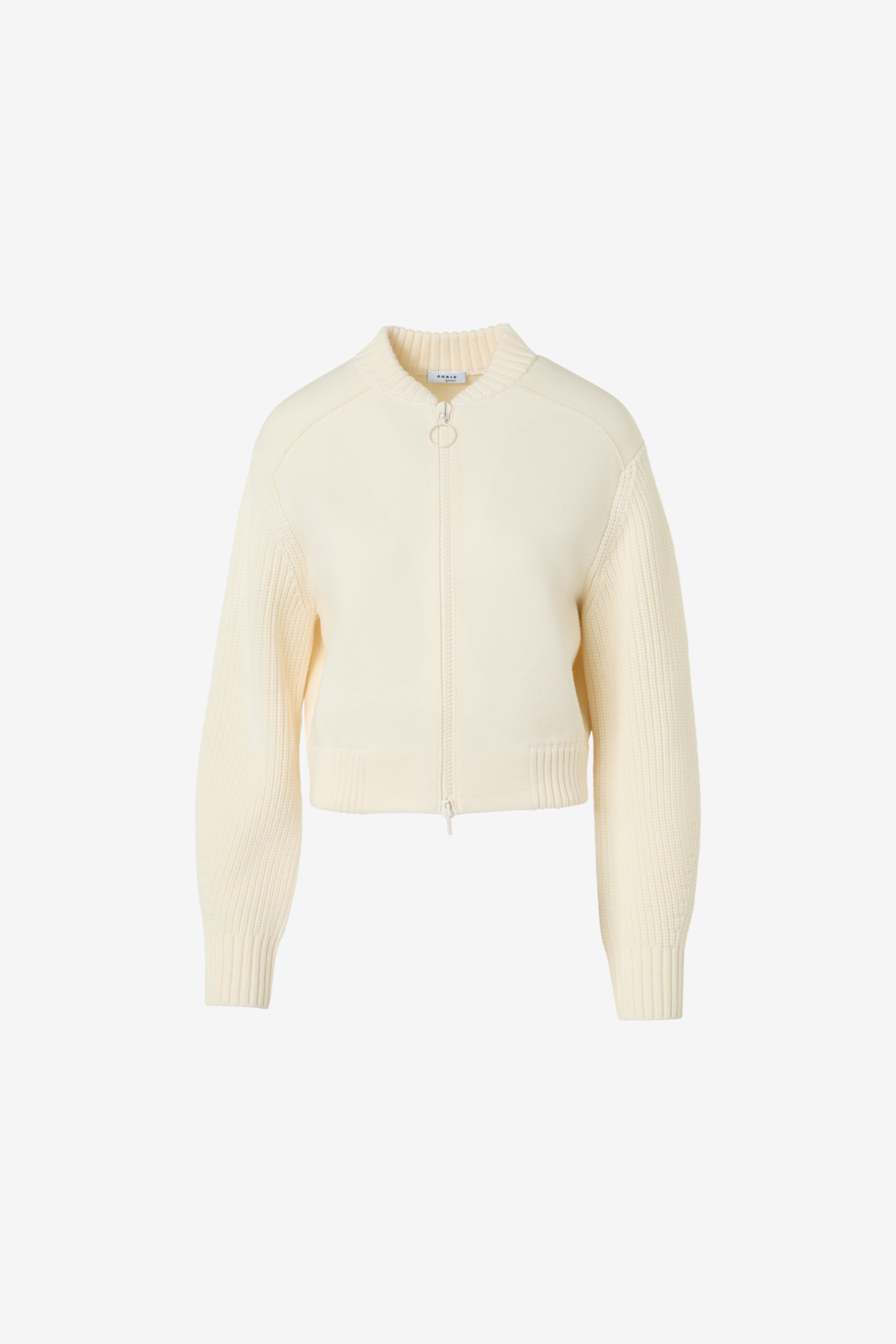 Milano Knit Bomber Jacket with Zip and Ribbed Details
