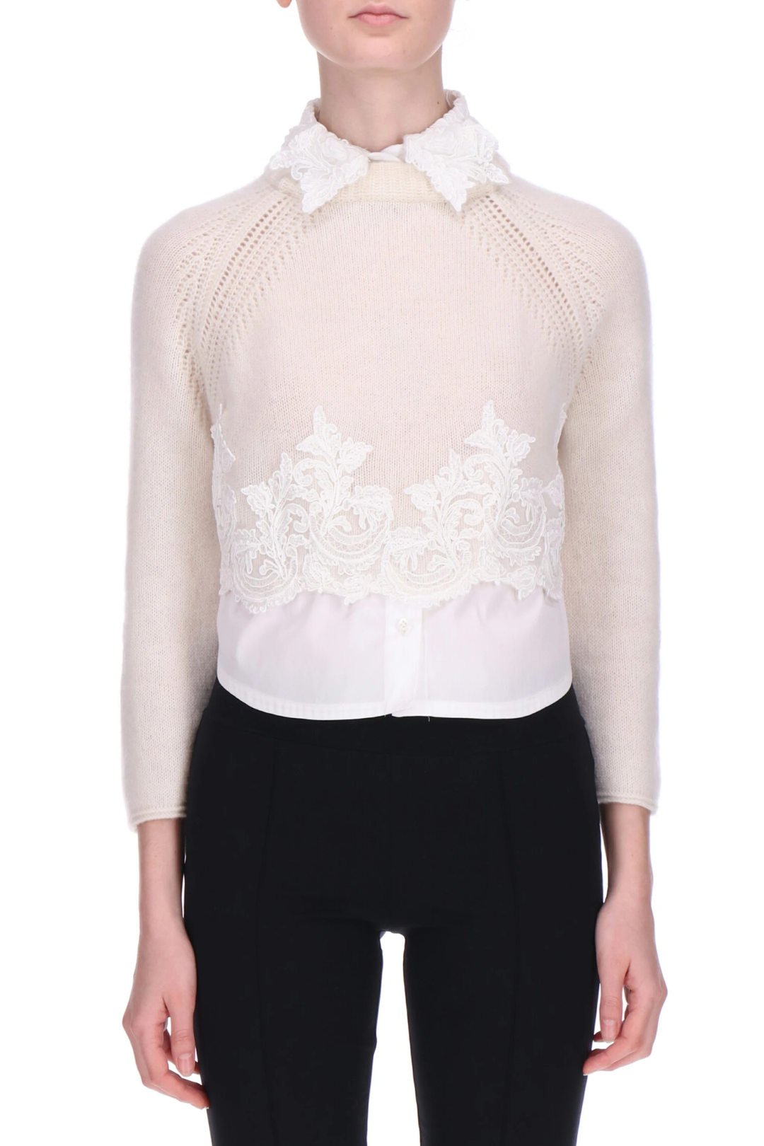 Cropped laced Sweater