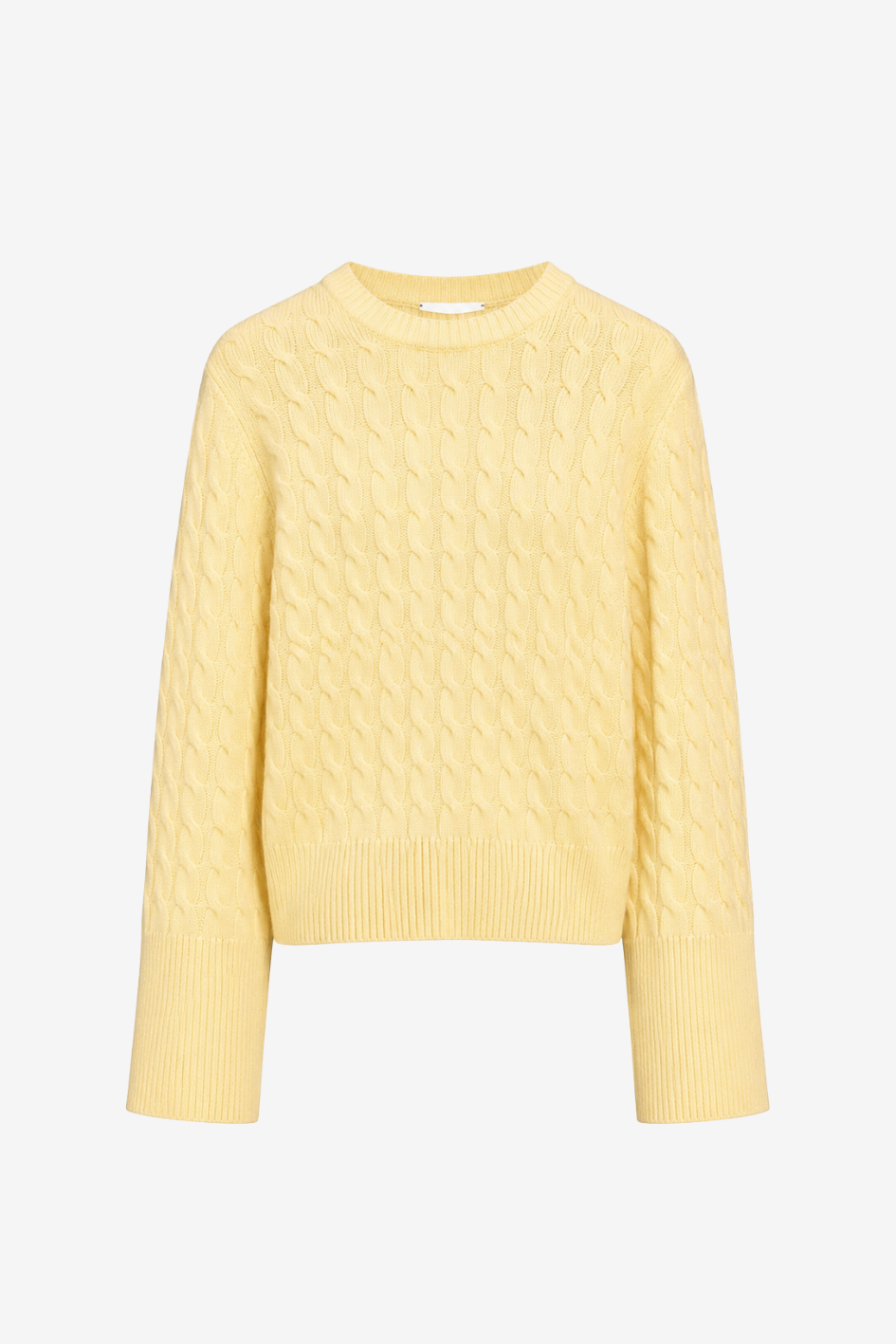 Relaxed Cable Knit Cashmere Sweater