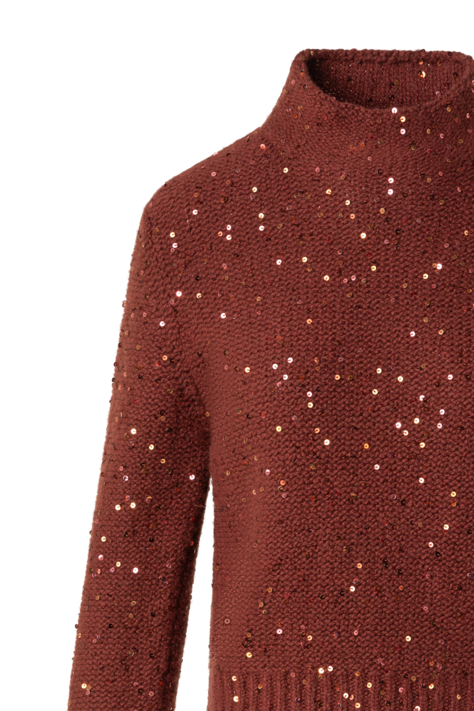 Sequins Mock Neck Sweater