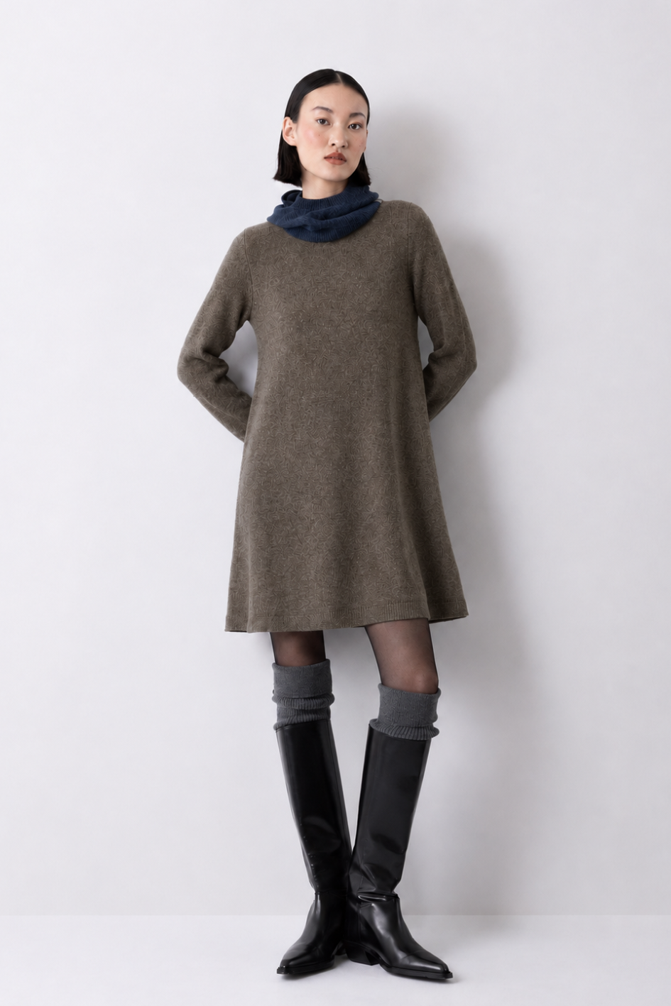 Long Sleeve Cashmere Dress