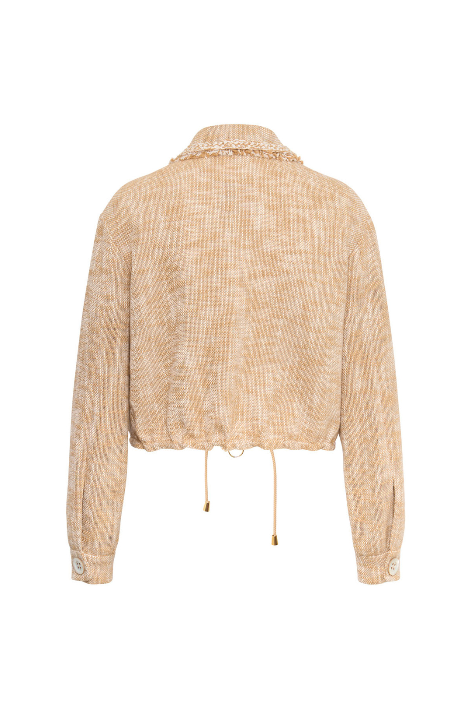 Embroidered Cropped Tweed Jacket