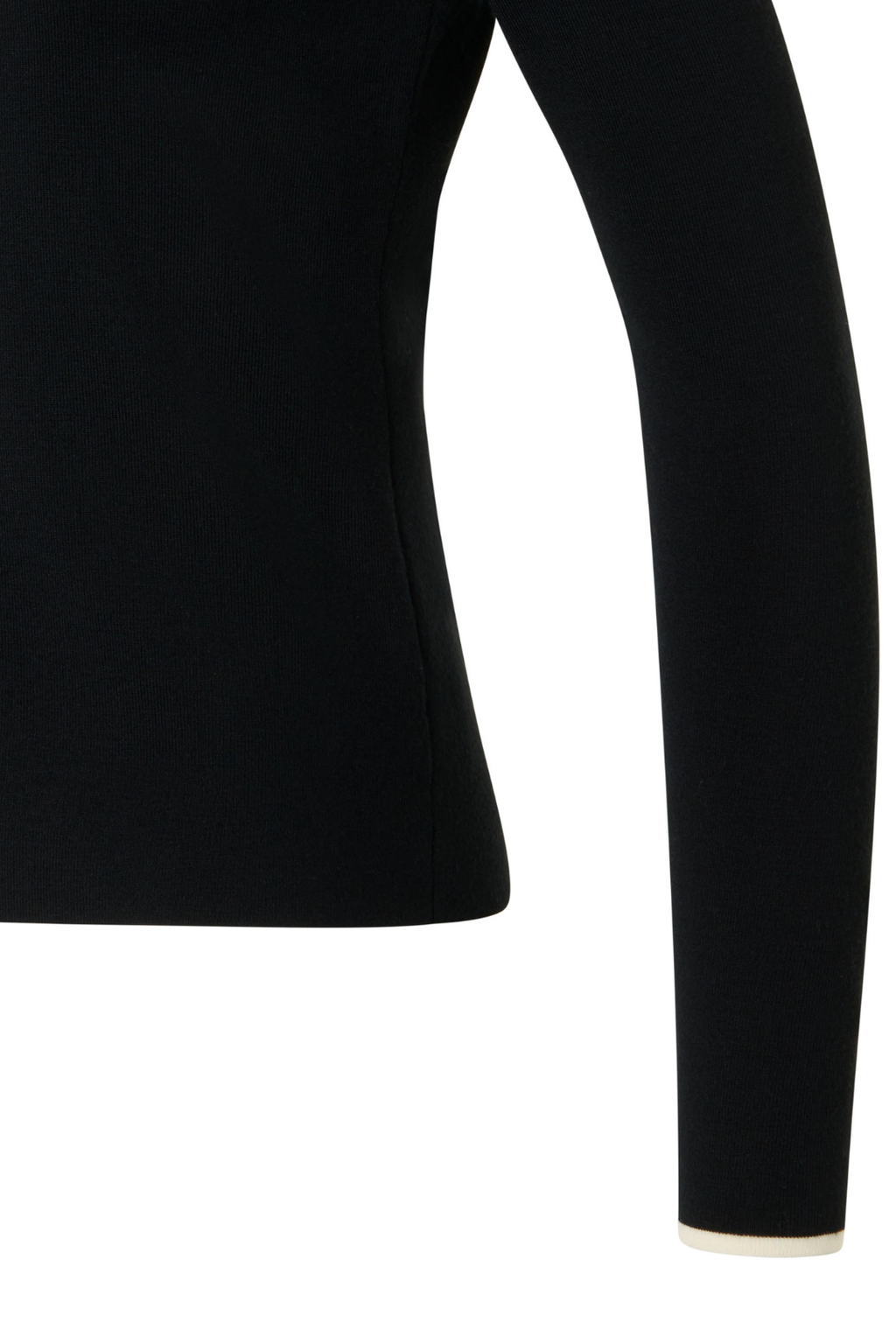 Fitted Merino Wool Knit Cardigan with Zip and Stand-Up Collar