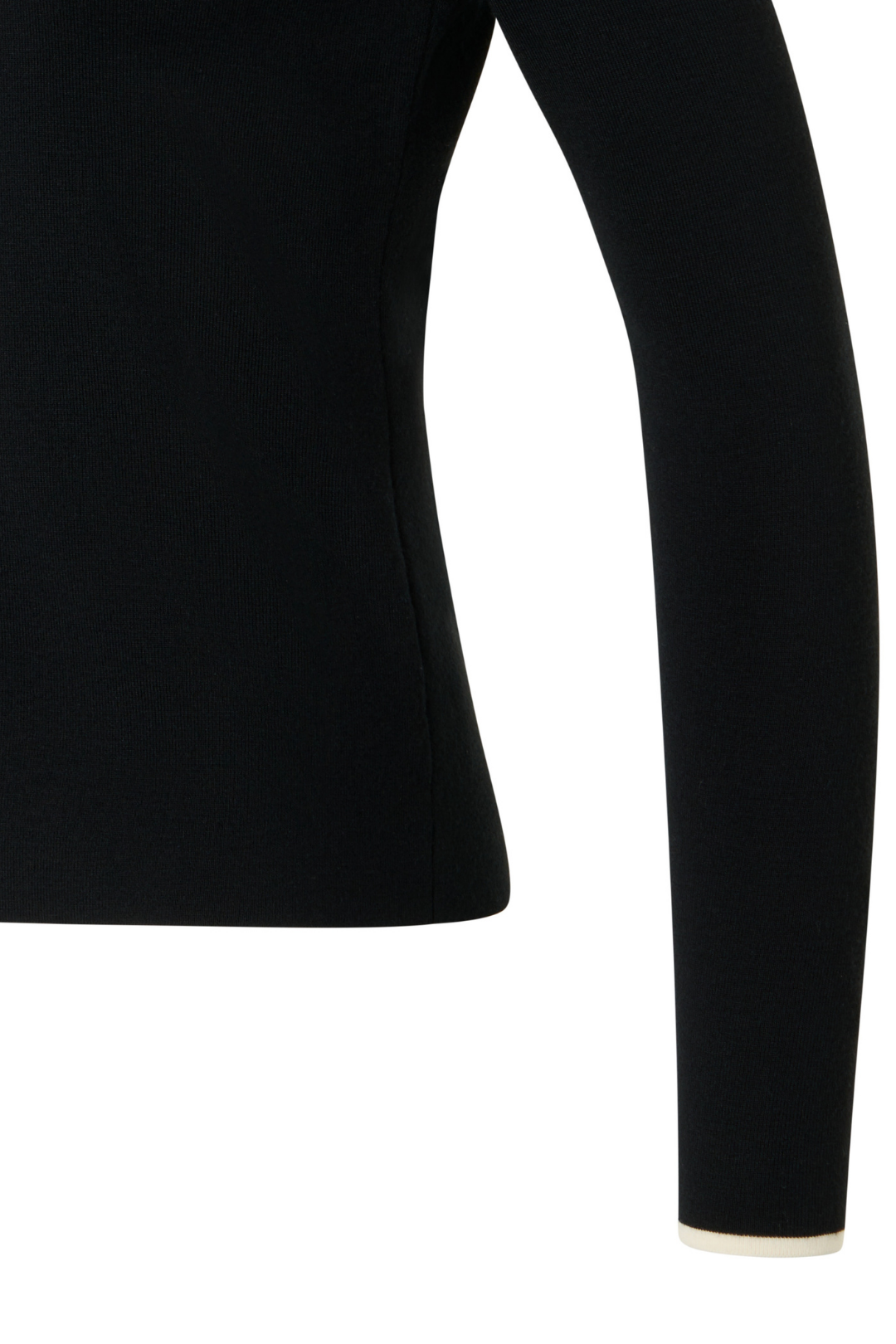 Fitted Merino Wool Knit Cardigan with Zip and Stand-Up Collar