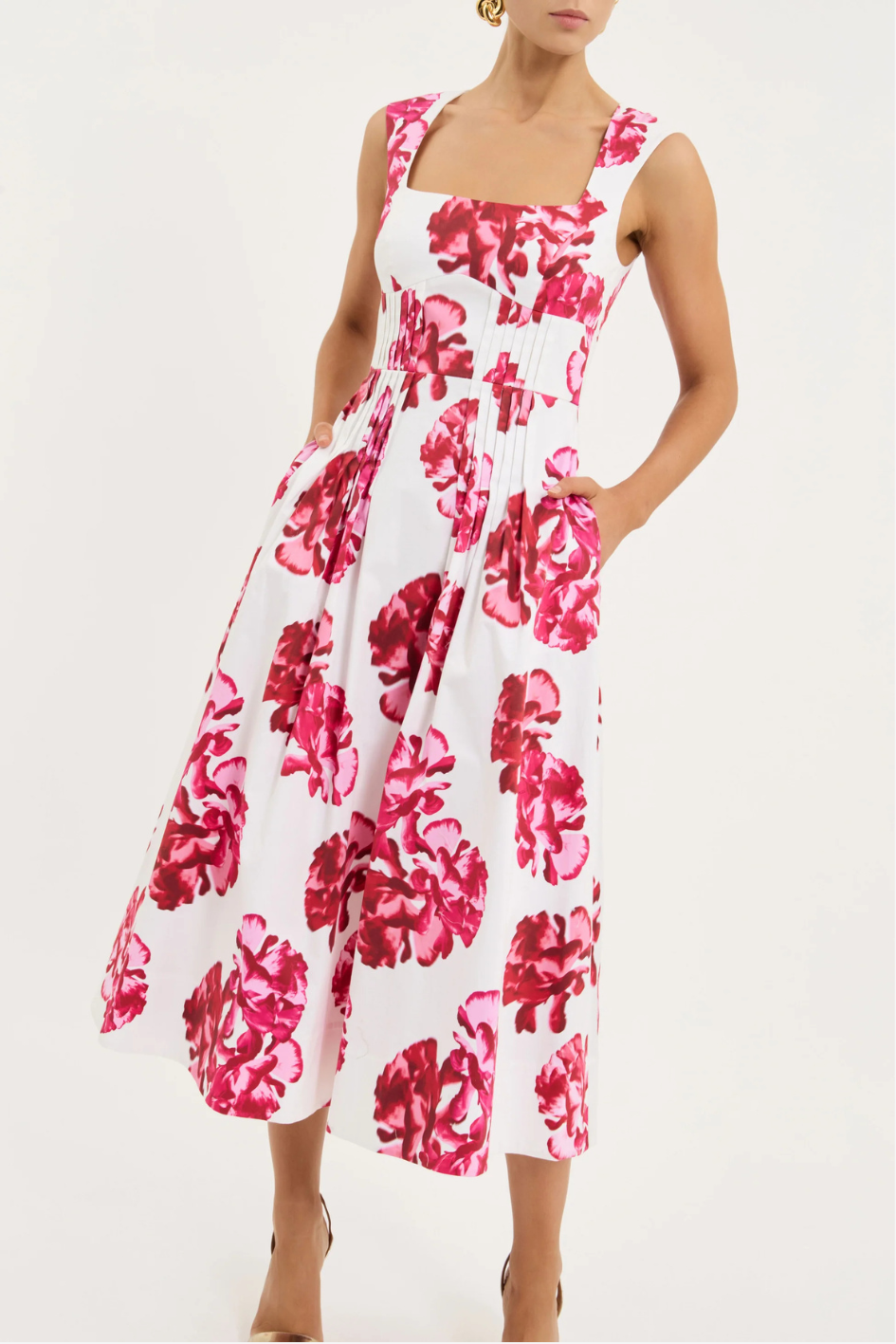 Damask Rose Midi Dress