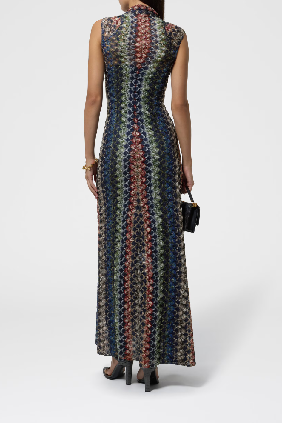 Long Dress with a Lace Pattern and a Knot Detail