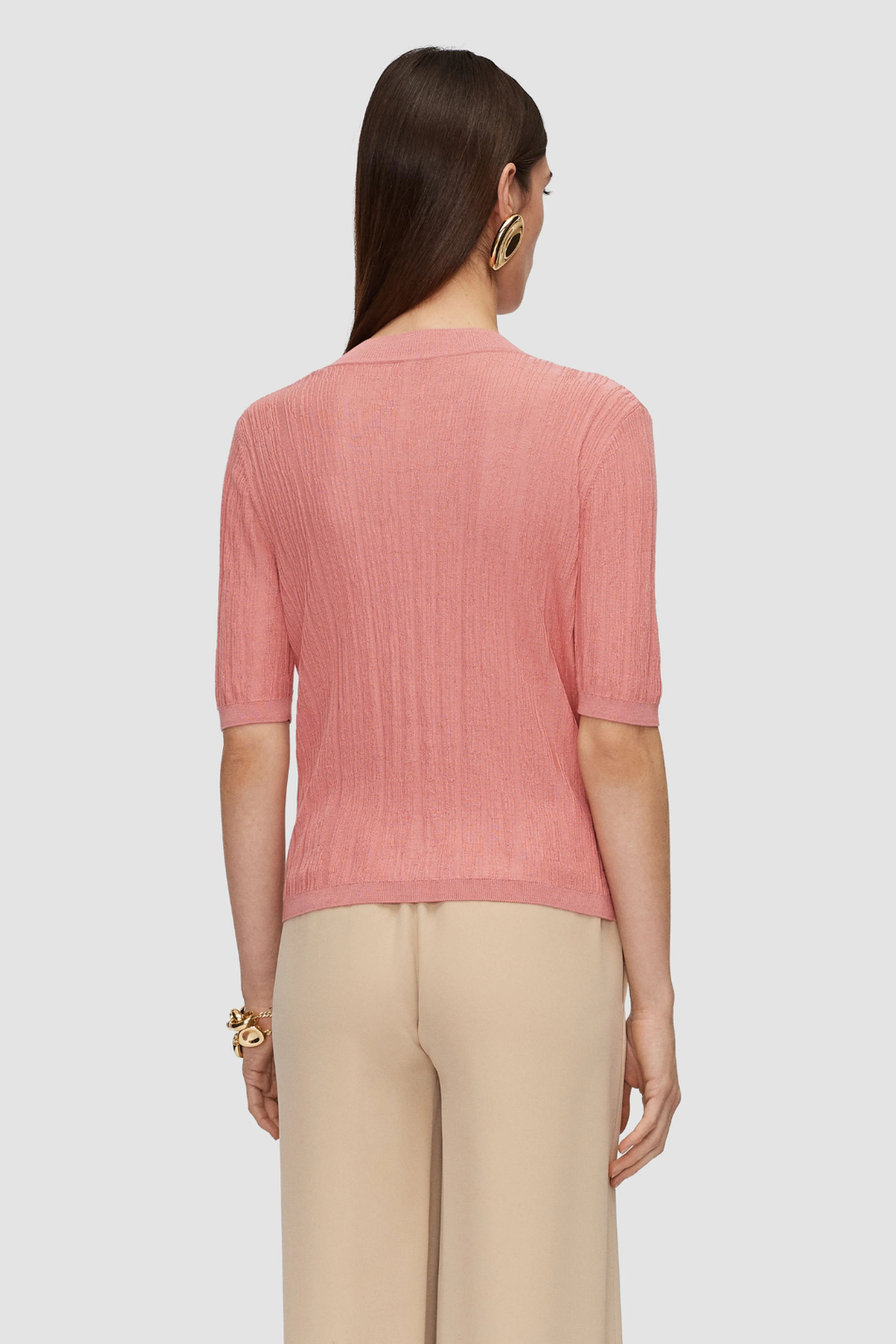 Sens Silk Cotton Rib Short Sleeve Cardigan