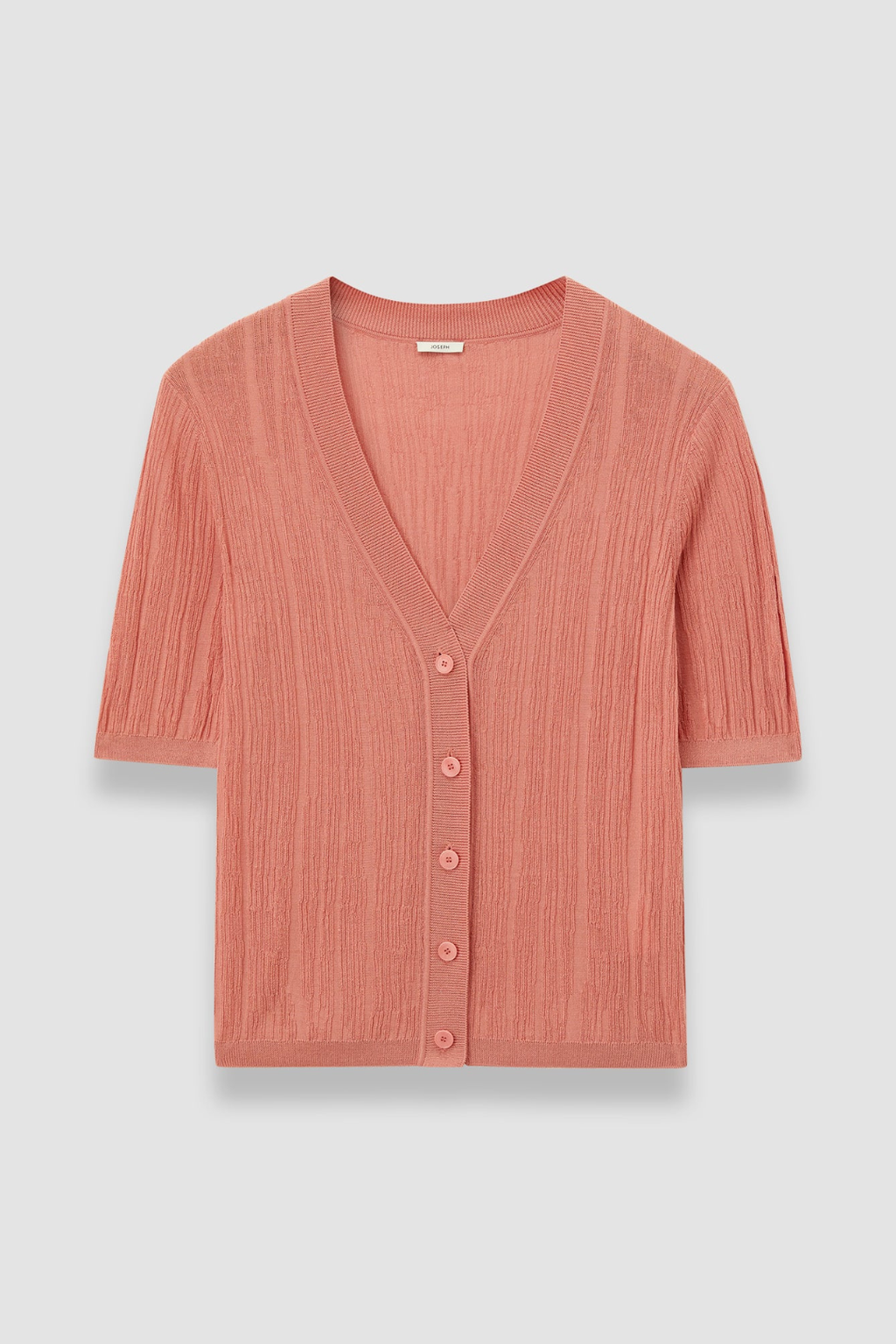 Sens Silk Cotton Rib Short Sleeve Cardigan