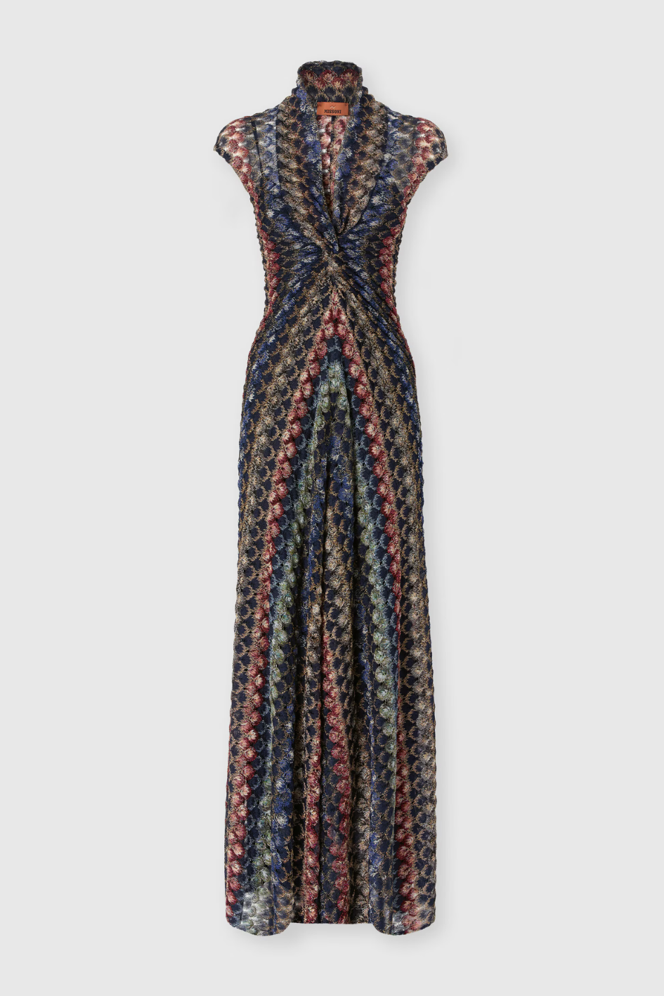 Long Dress with a Lace Pattern and a Knot Detail