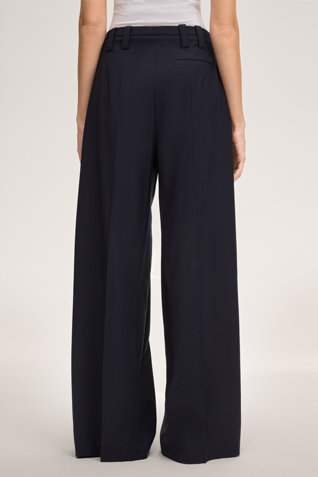 Navy virgin wool Palazzo Pants