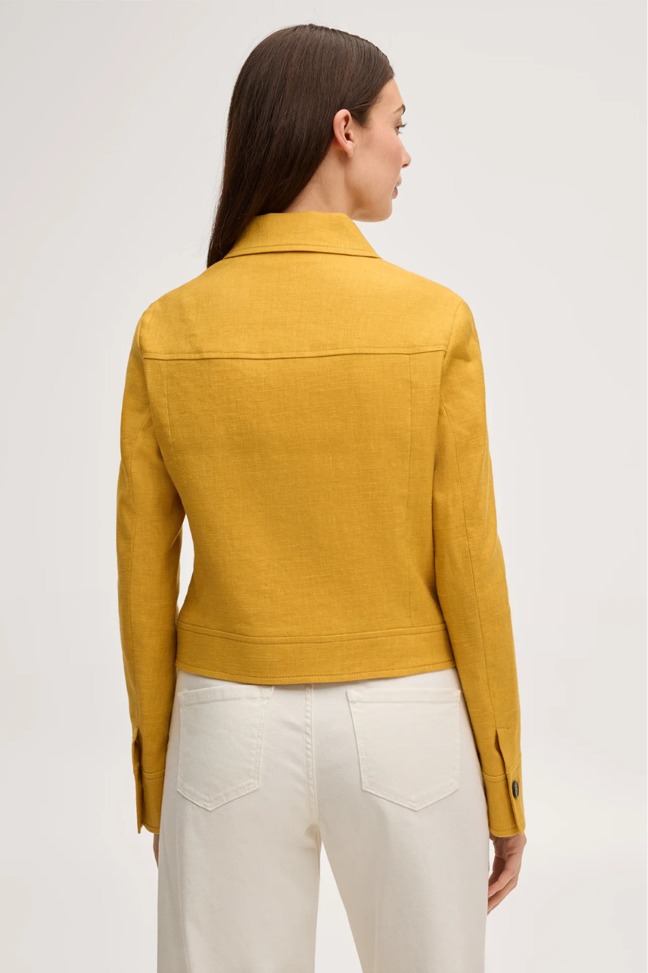 Yellow Stretch linen Blazer Jacket