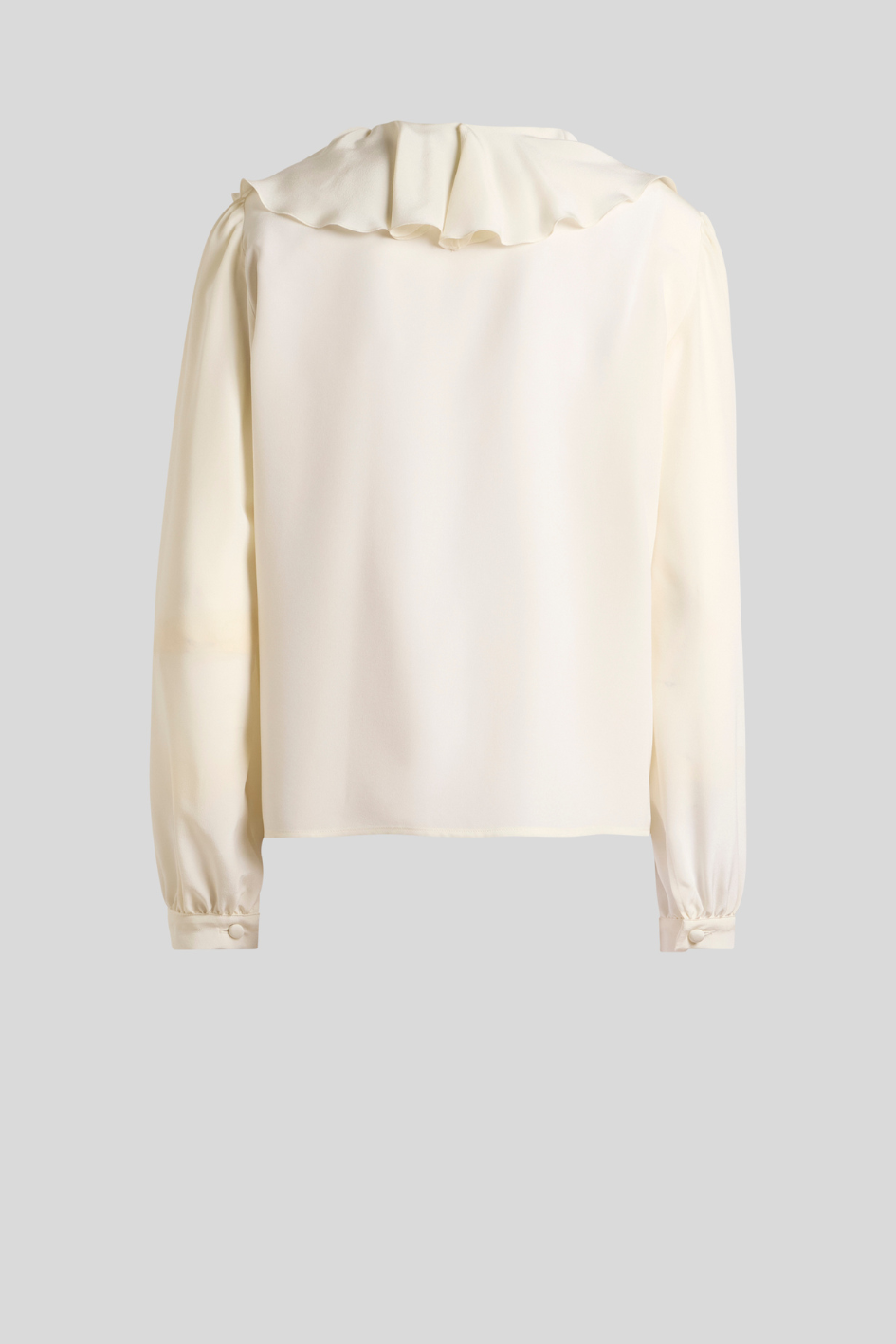 Ruffle Front Long Sleeve Blouse