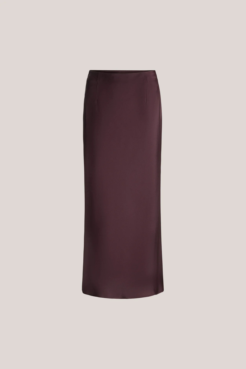 Dark Red Midi Crêpe Skirt
