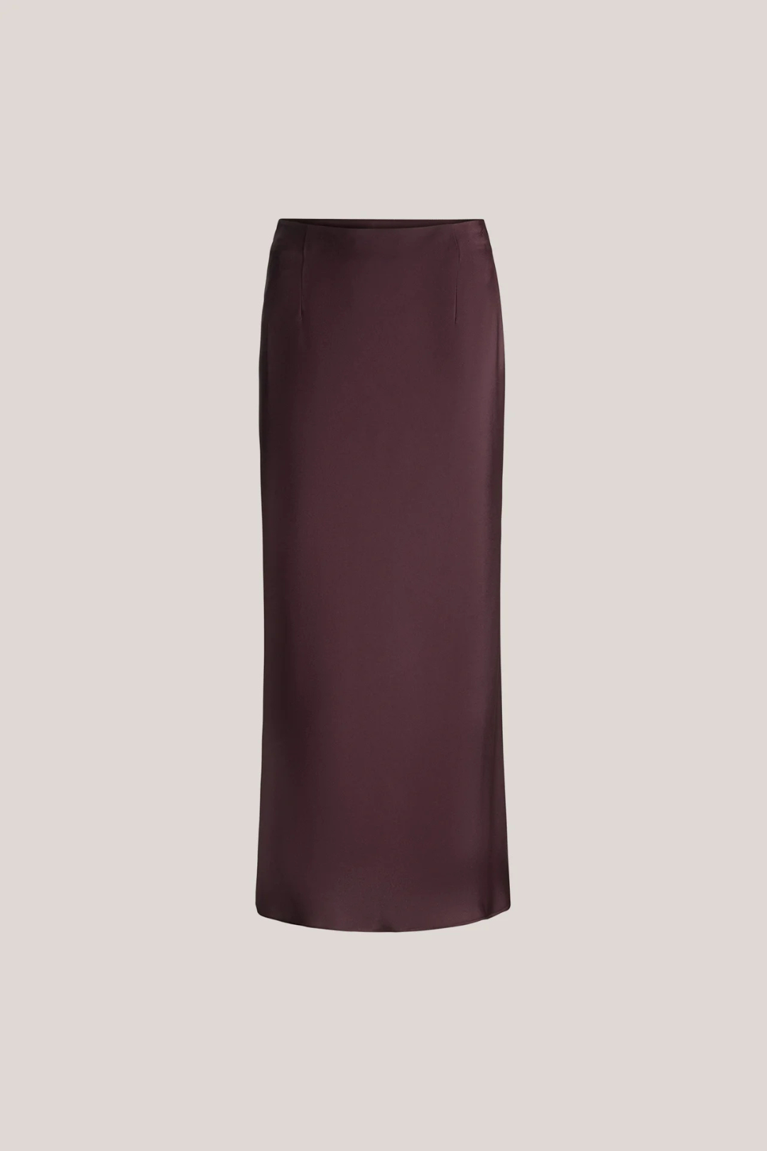 Dark Red Midi Crêpe Skirt
