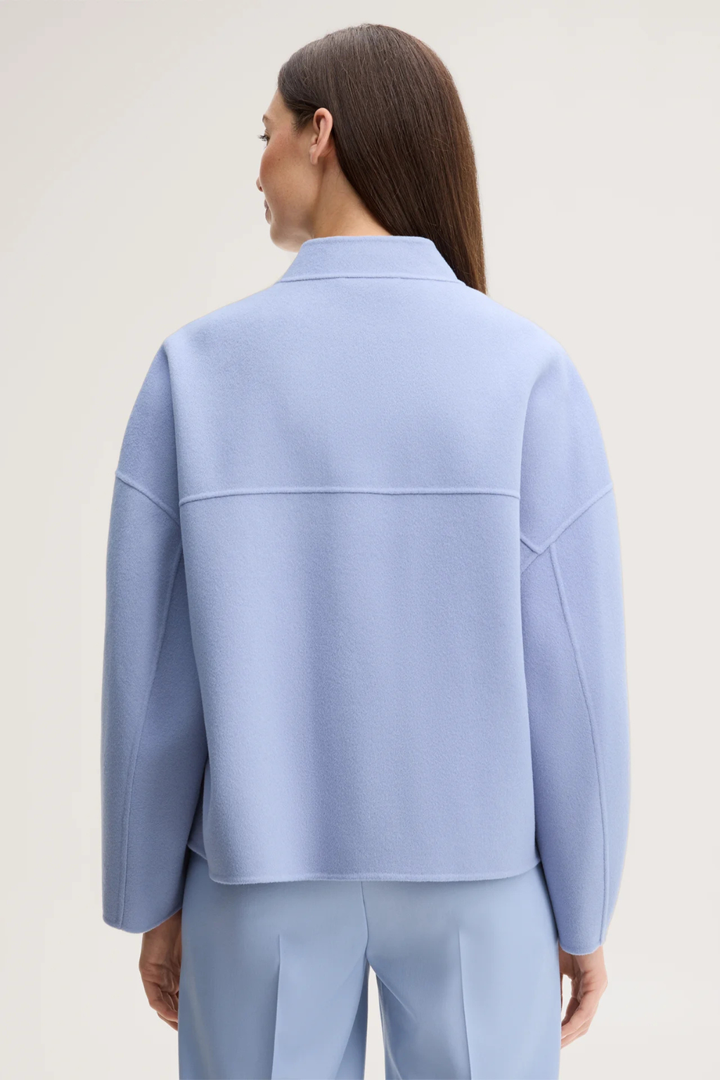 Light Blue Double-Faced Virgin Wool Blouson Jacket
