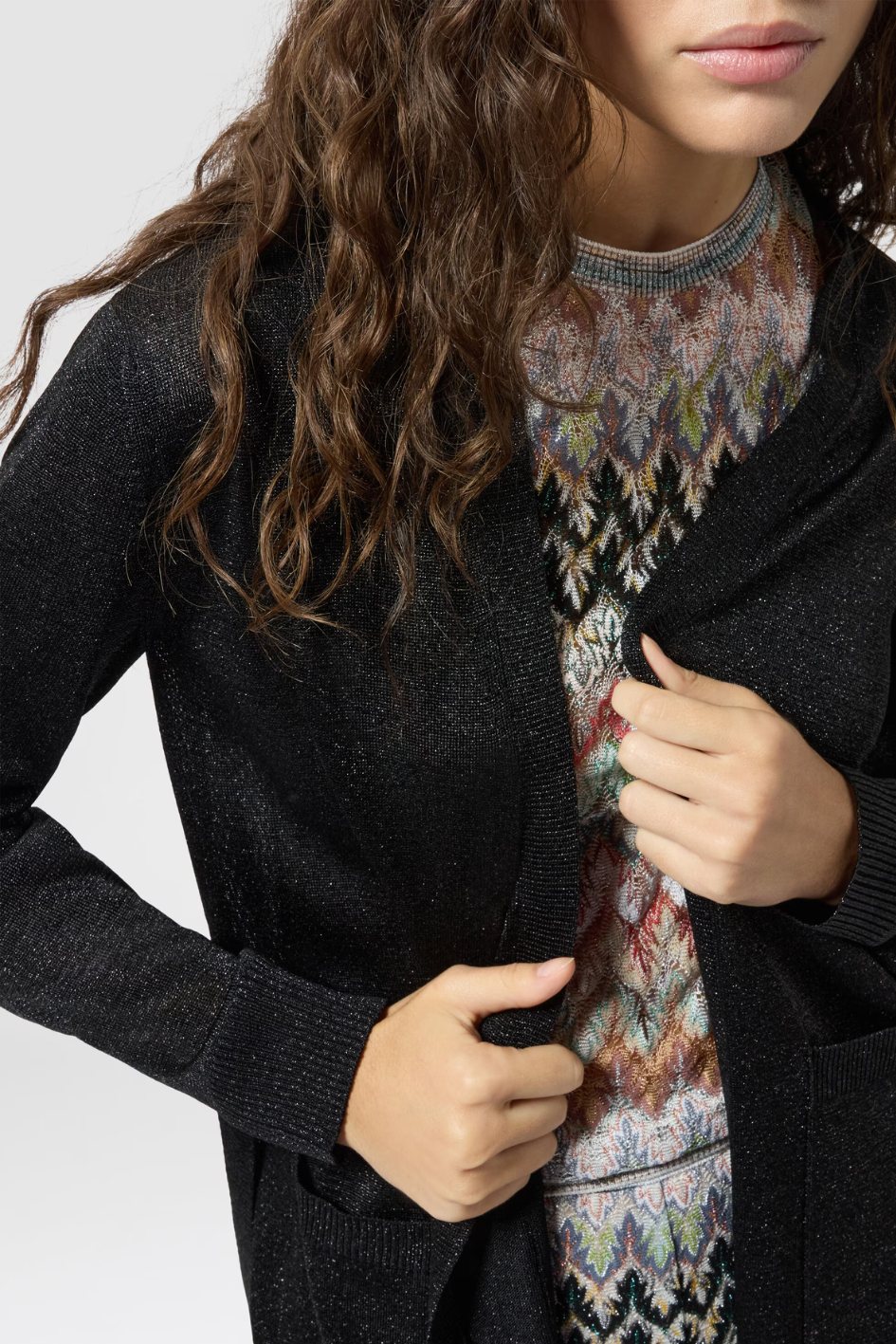 Lamé Cardigan with Belt