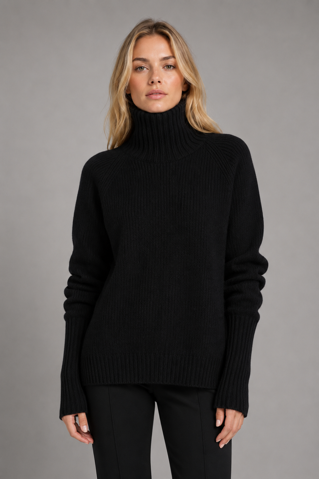 Oversized Ribbed Turtleneck Sweater